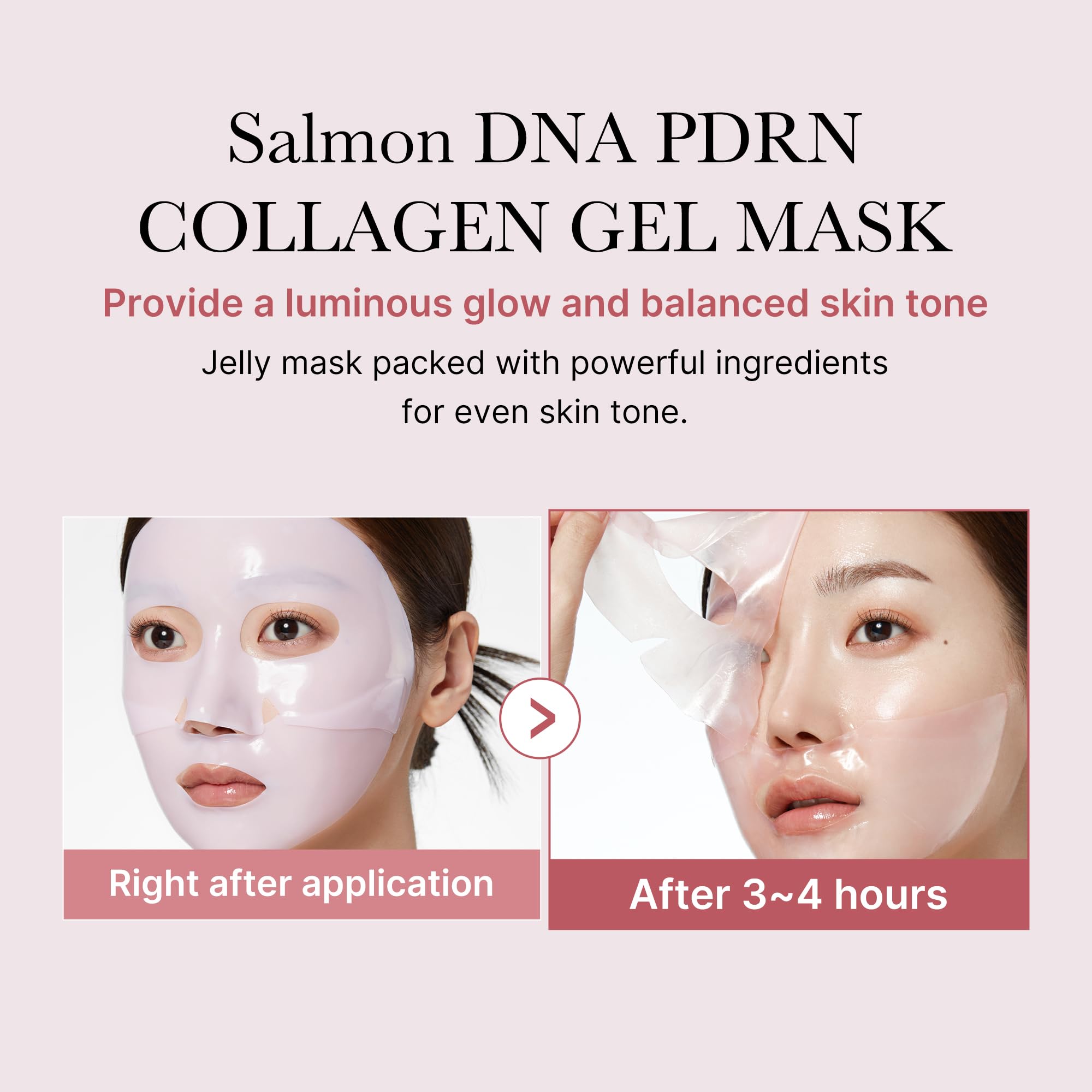 medicube All Day Glass Glow Skin Duo: Collagen Overnight Wrapping Peel Off Facial Mask Pack and Salmon DNA PDRN pink collagen jelly gel mask (4ea)