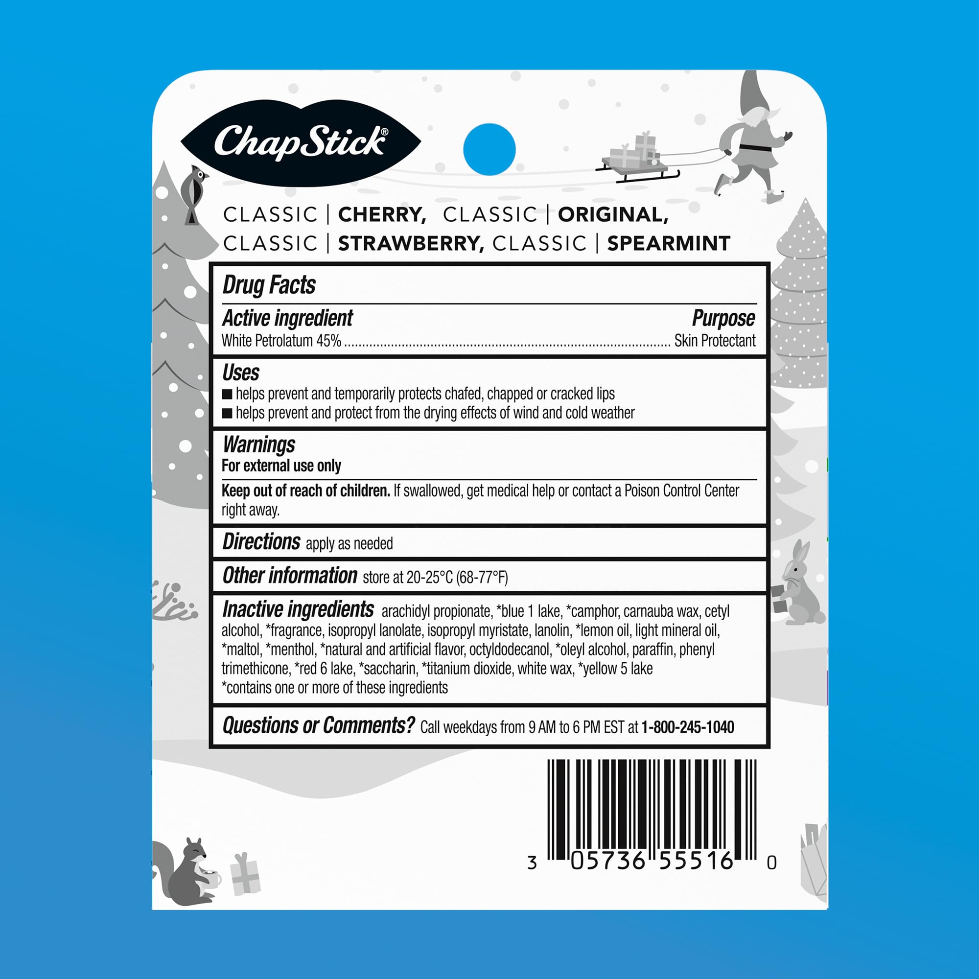 ChapStick Lip BalmVariety Holiday Gift Set, Stocking Stuffers, Christmas Gift 5 Count