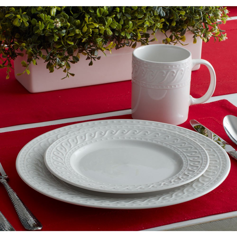 Pfaltzgraff Sylvia 32 Piece Dinnerware Set, Service for 8, White