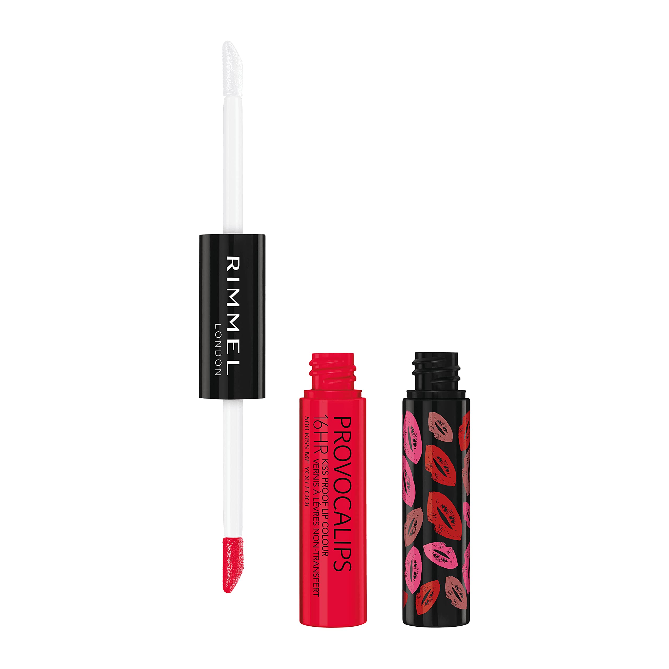 Rimmel London Provocalips 16hr Kiss-Proof Lip Color - Two-Step Liquid Lipstick to Lock in Color and Shine - 500 Kiss Me You Fool, .14 fl.oz.
