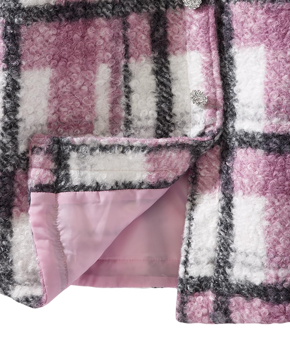 Silvert's Adaptive Clothing & Footwear Women's Front Shacket with Magnetic Buttons - Pink Plaid MED