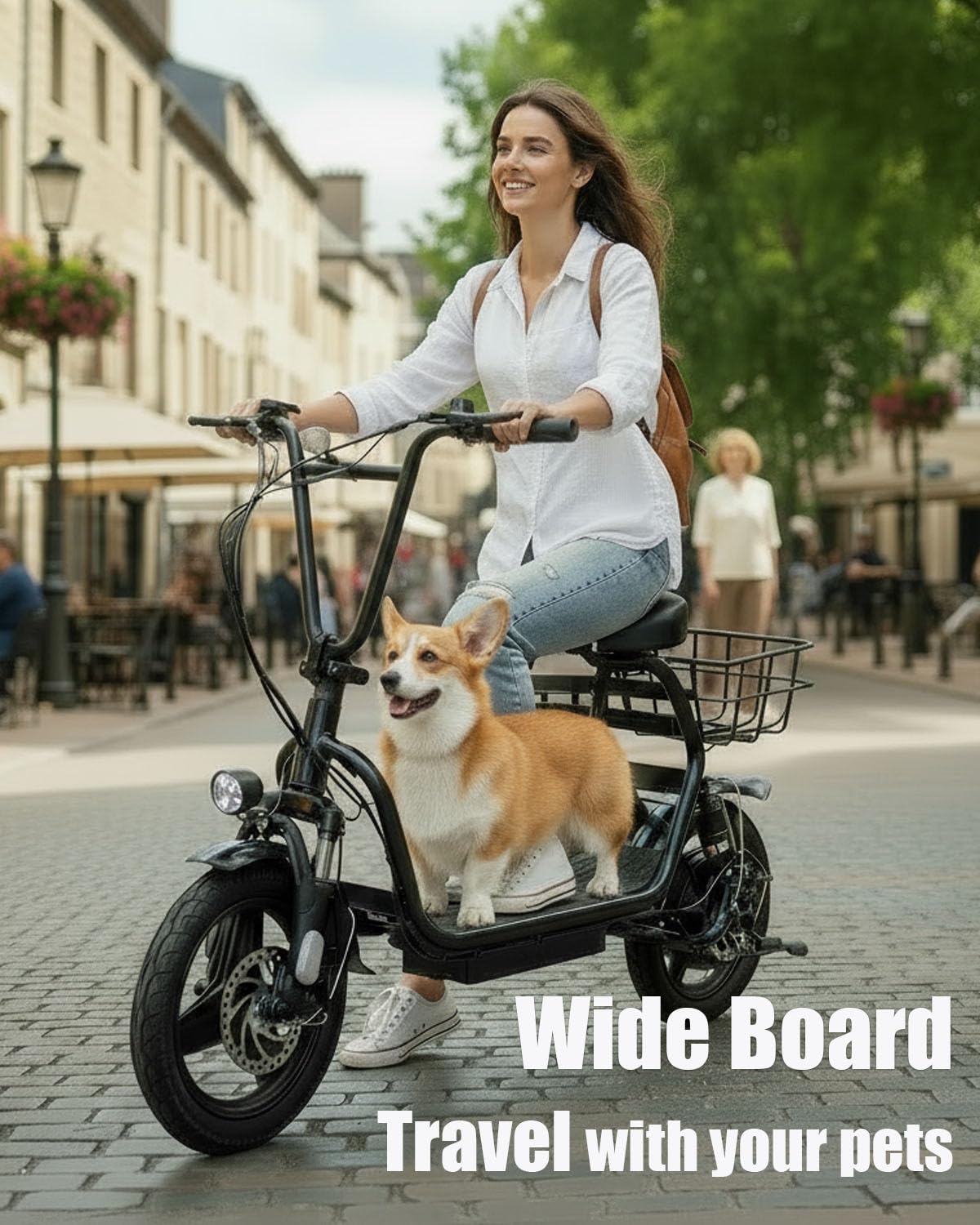 Caroma Peak 800W Electric Scooter with Seat for Adults, 14" Fat Tire Electric Scooter Adults, 374Wh Battery up to 25Miles&20MPH