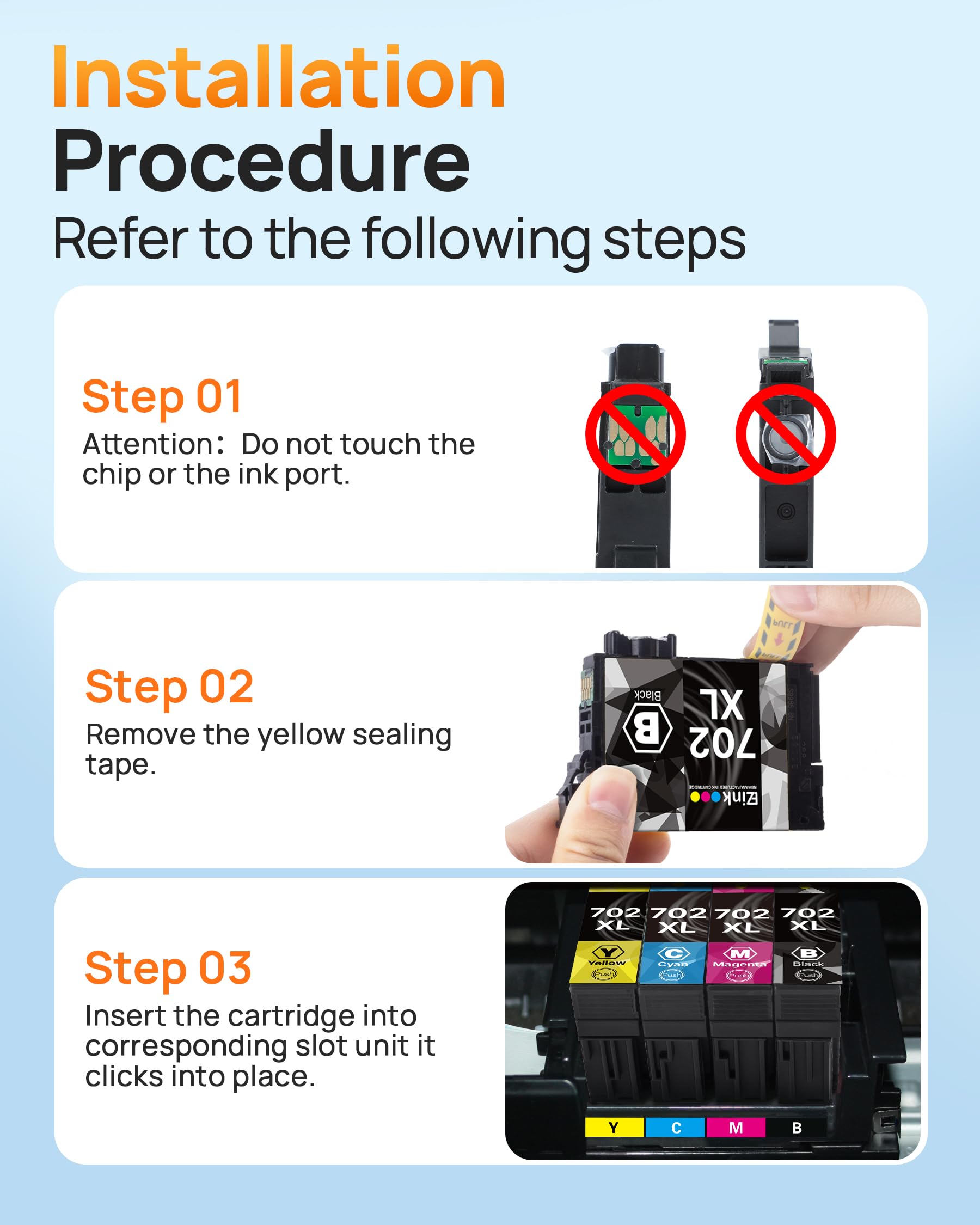 E-Z Ink Remanufactured Ink Cartridge Replacement for Epson 702XL Black Ink Cartridge T702XL 702 T702 Ink to use with Workforce Pro WF-3720 WF-3730 WF-3733 Printer (2 Pack, Black)