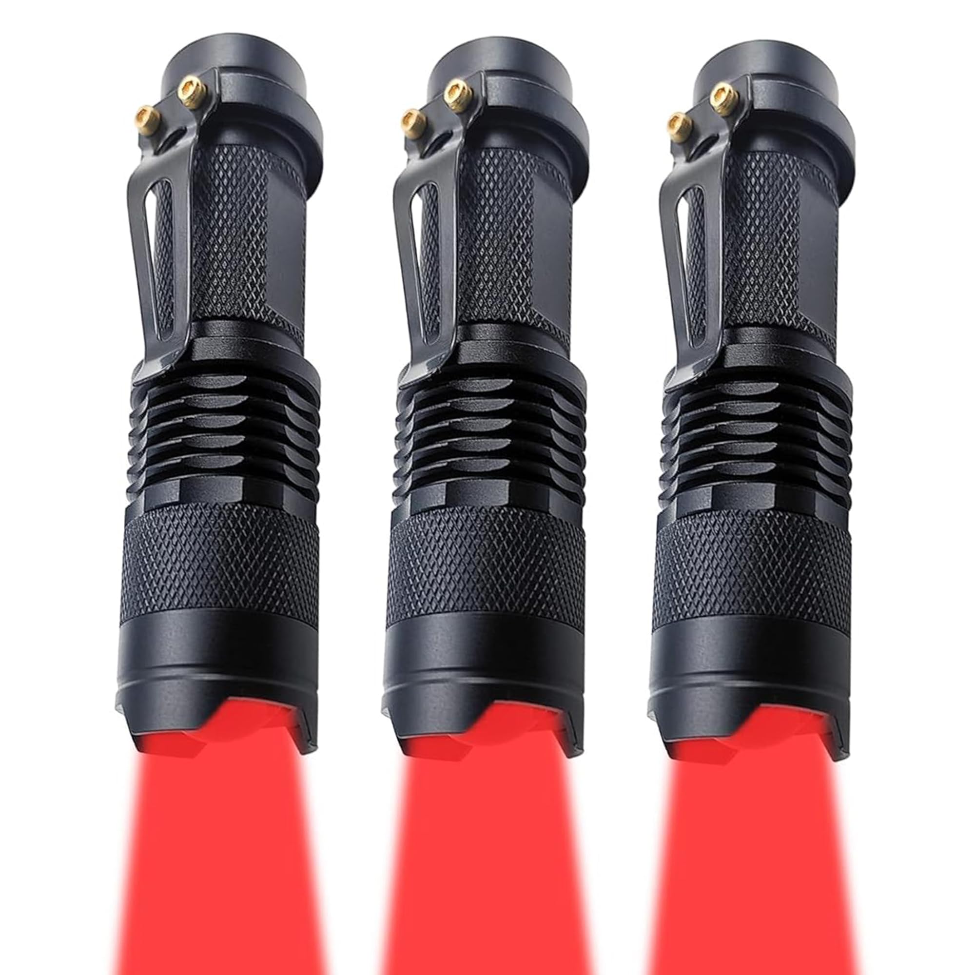 AuKvi High Power Red Light Flashlight,Mini Red Flashlight,Single Mode Red LED Flashlight, Zoomable Red Light Torch for Astronomy Aviation Night Observation