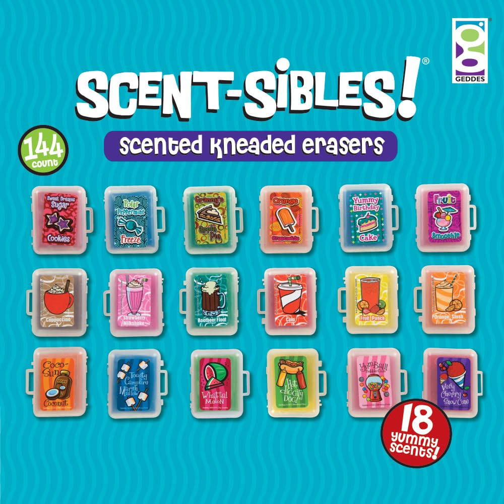 Raymond Geddes Scent-Sibles Scented Erasers For Kids (Pack of 144)