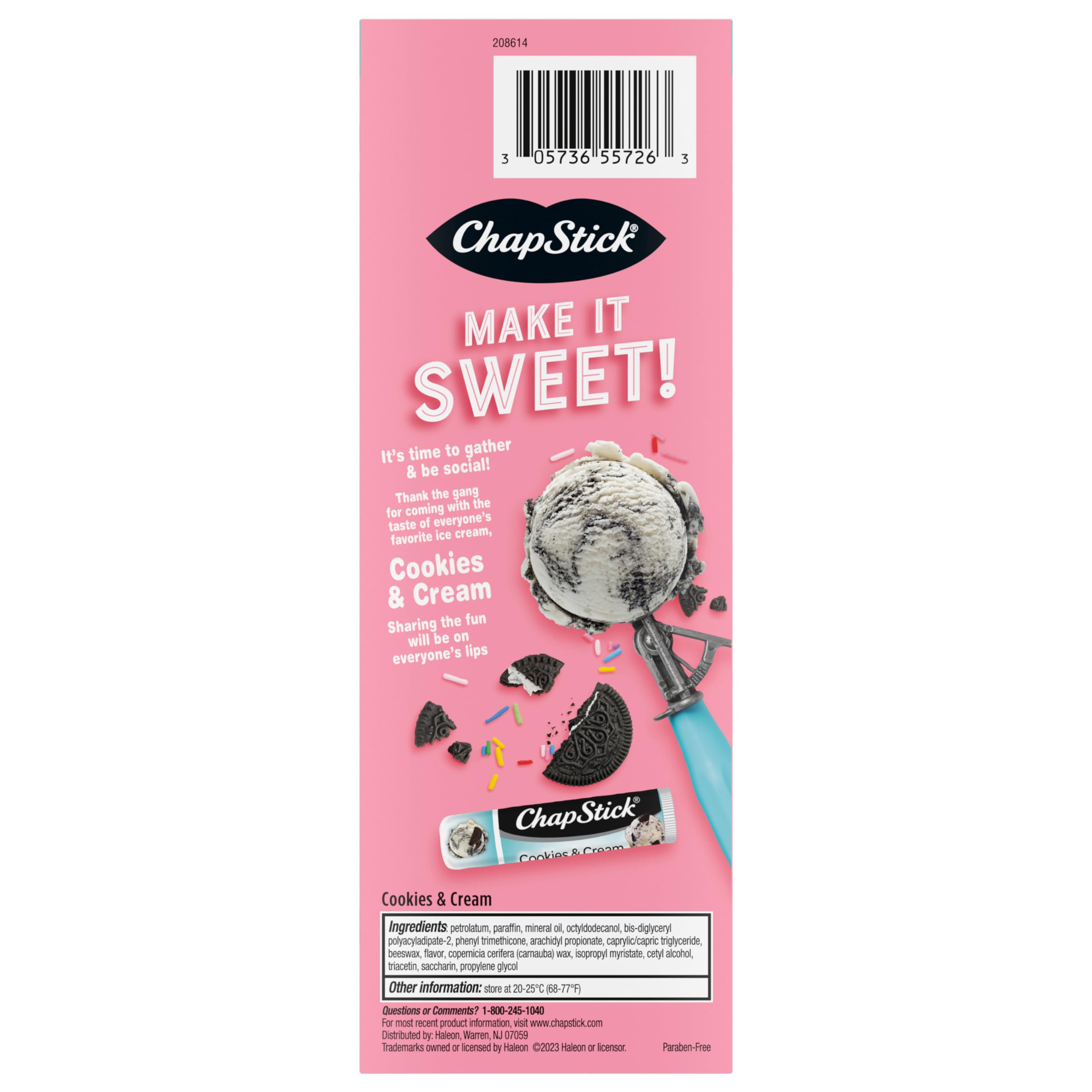 ChapStick Icecream Social Cookies & Cream Party Pack 12CT .15OZ