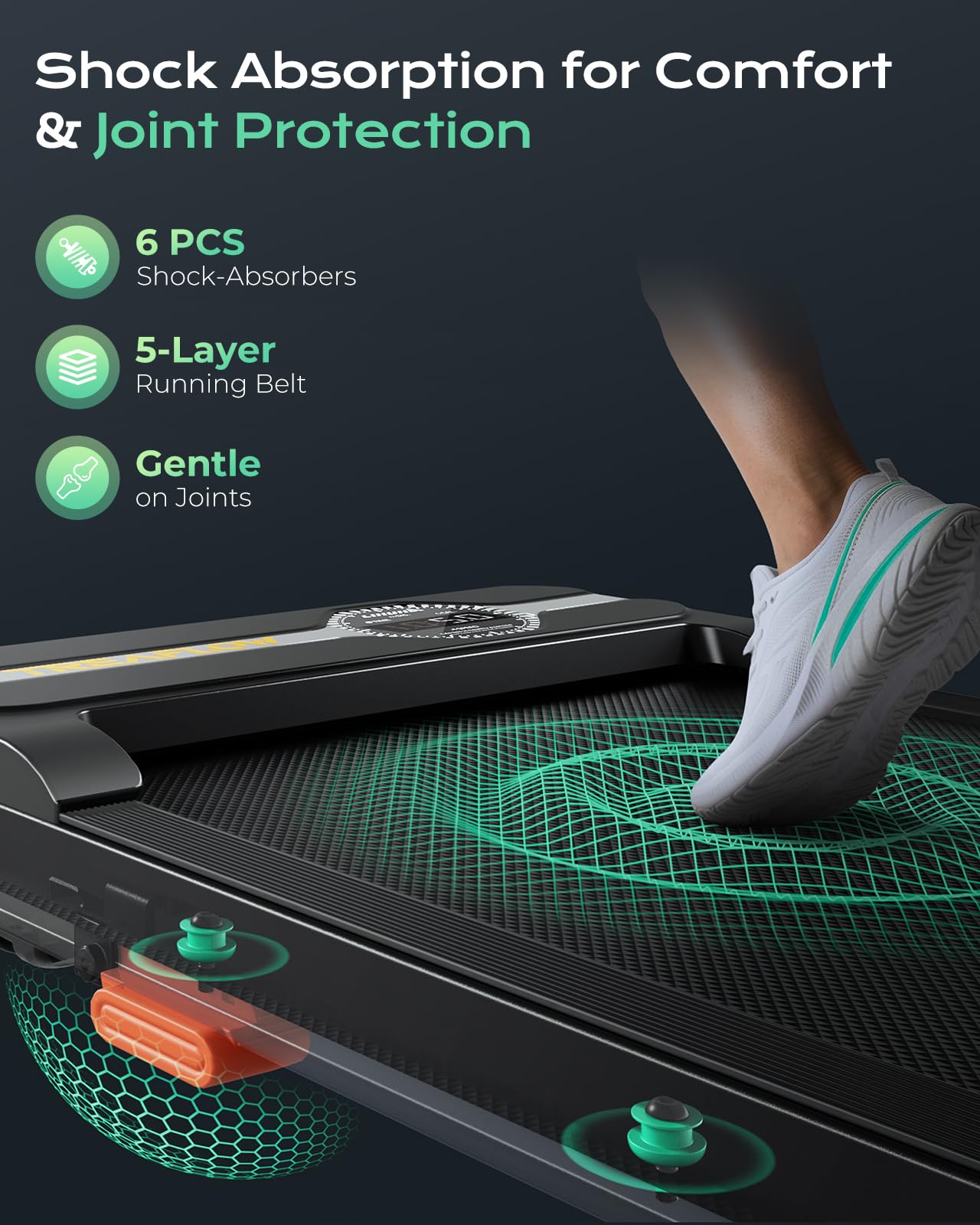 TREAFLOW Walking Pad Portable Under Desk Treadmill with Incline 2.5HP for Home Office 265 lbs Capacity Remote Control LED