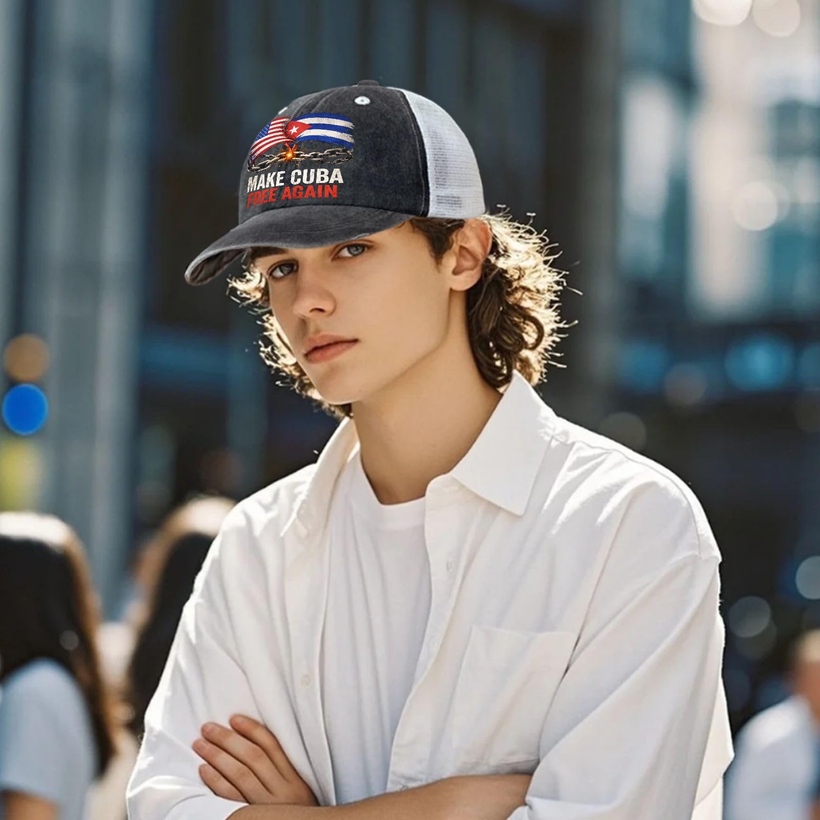 Make Cubas Great Again Hats for Mens Cool Washed Distressed Baseball Cap