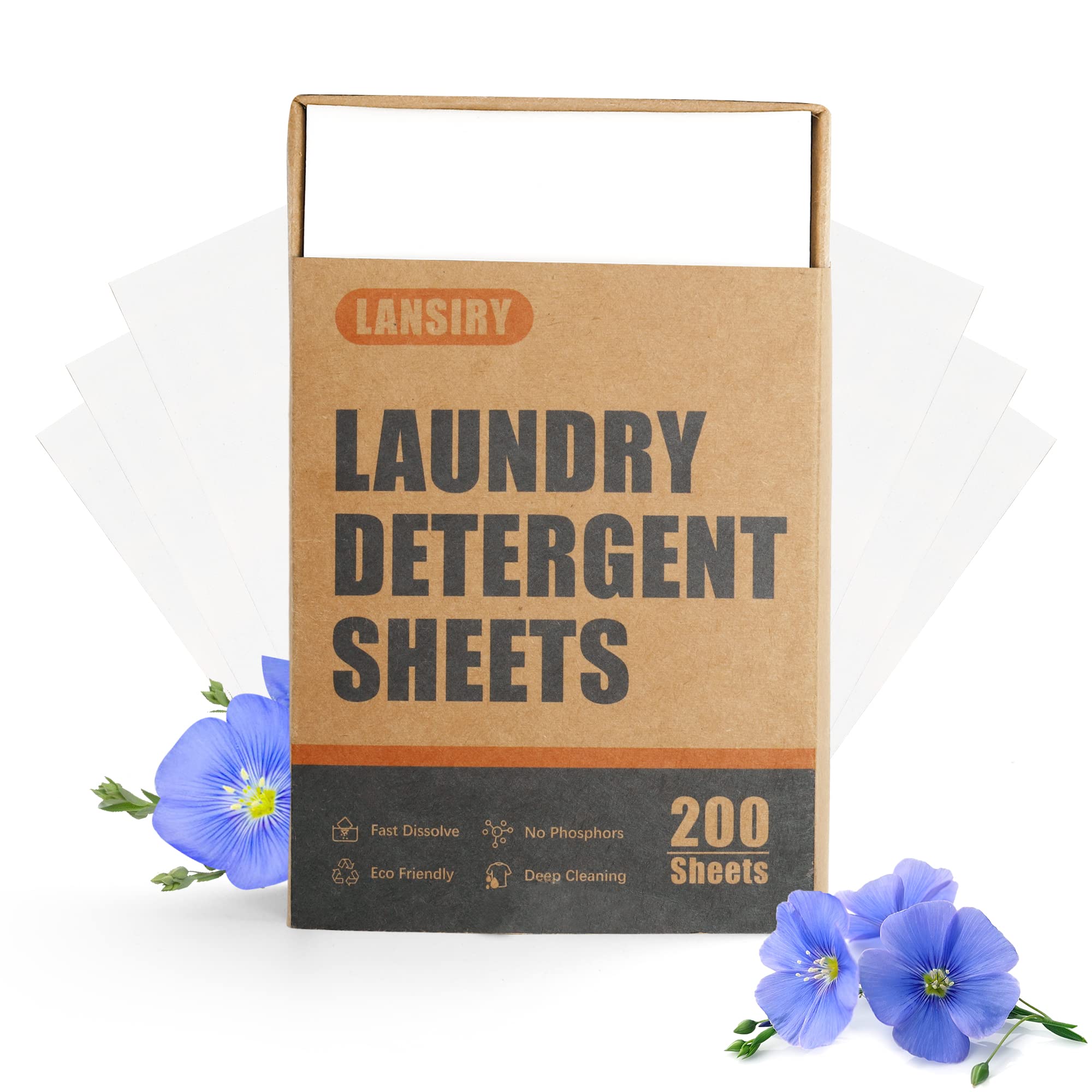 Laundry Detergent Sheets - 200 Sheets Fresh Linen Scent Washing Detergent Strips, Compact Lightweight Liquidless Eco-Friendly Hypoallergenic Portable Soap Sheets for Save Space and Travel 200 Loads