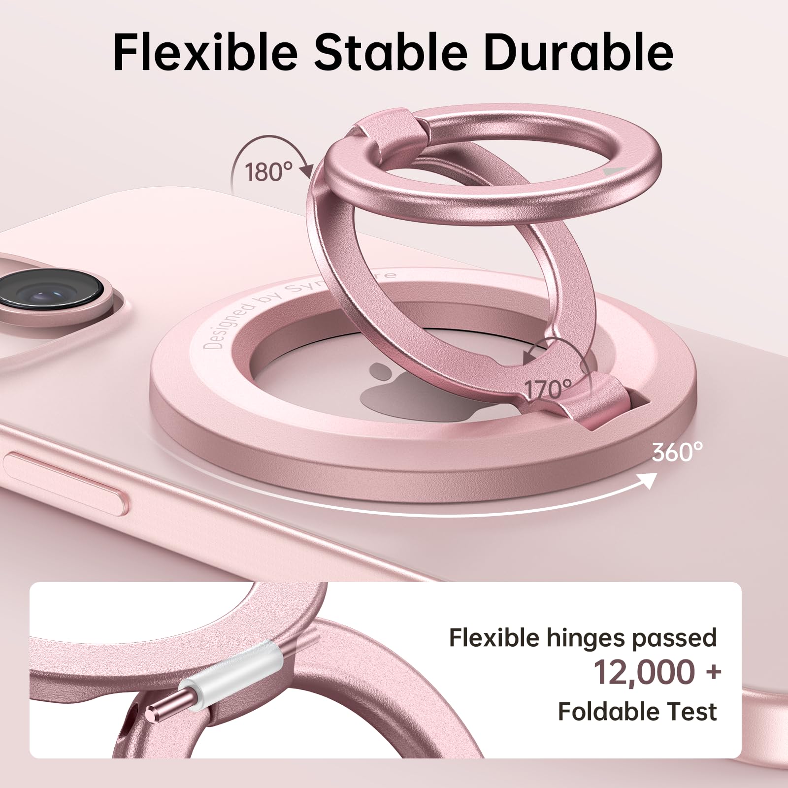 SYNCWIRE for MagSafe Ring Holder, Magnetic Phone Ring Holder Magnet Cell Phone Grip Finger Ring Kickstand Compatible with iPhone 16 15 14 13 12 Pro Max fits MagSafe Accessories