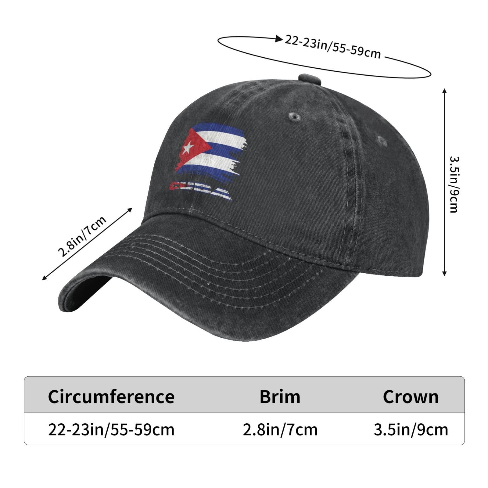 Vintage Cuba Cuban Flag Casquette Hat Dad Trucker Flat Bill Baseball Cap for Men Women Adjustable