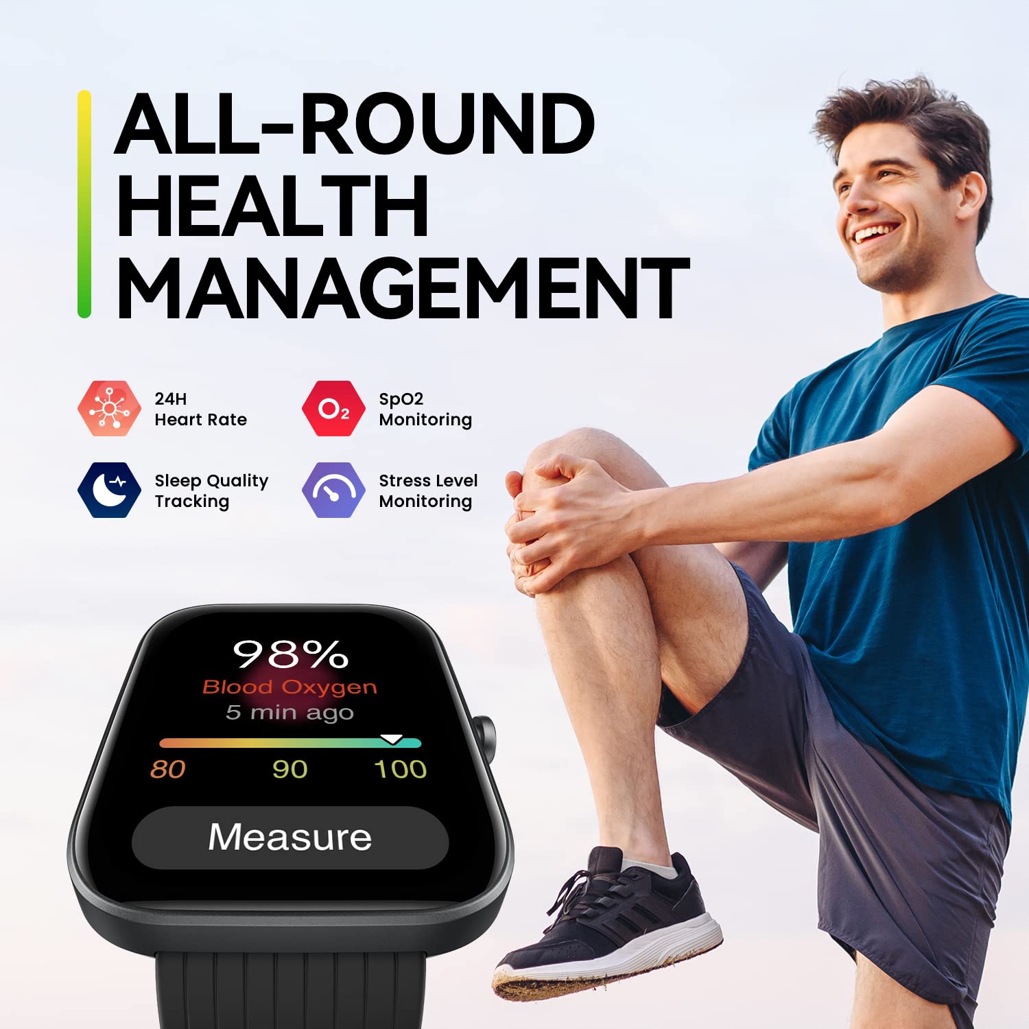 Amazfit Bip 3 Pro Smart Watch for Men, GPS, 14-Day Battery Life, Activity Fitness Tracker with 60+ Sports Modes, Water Resistant, Sleep & Heart Rate Monitor, for Android Phone & iPhone, Pink