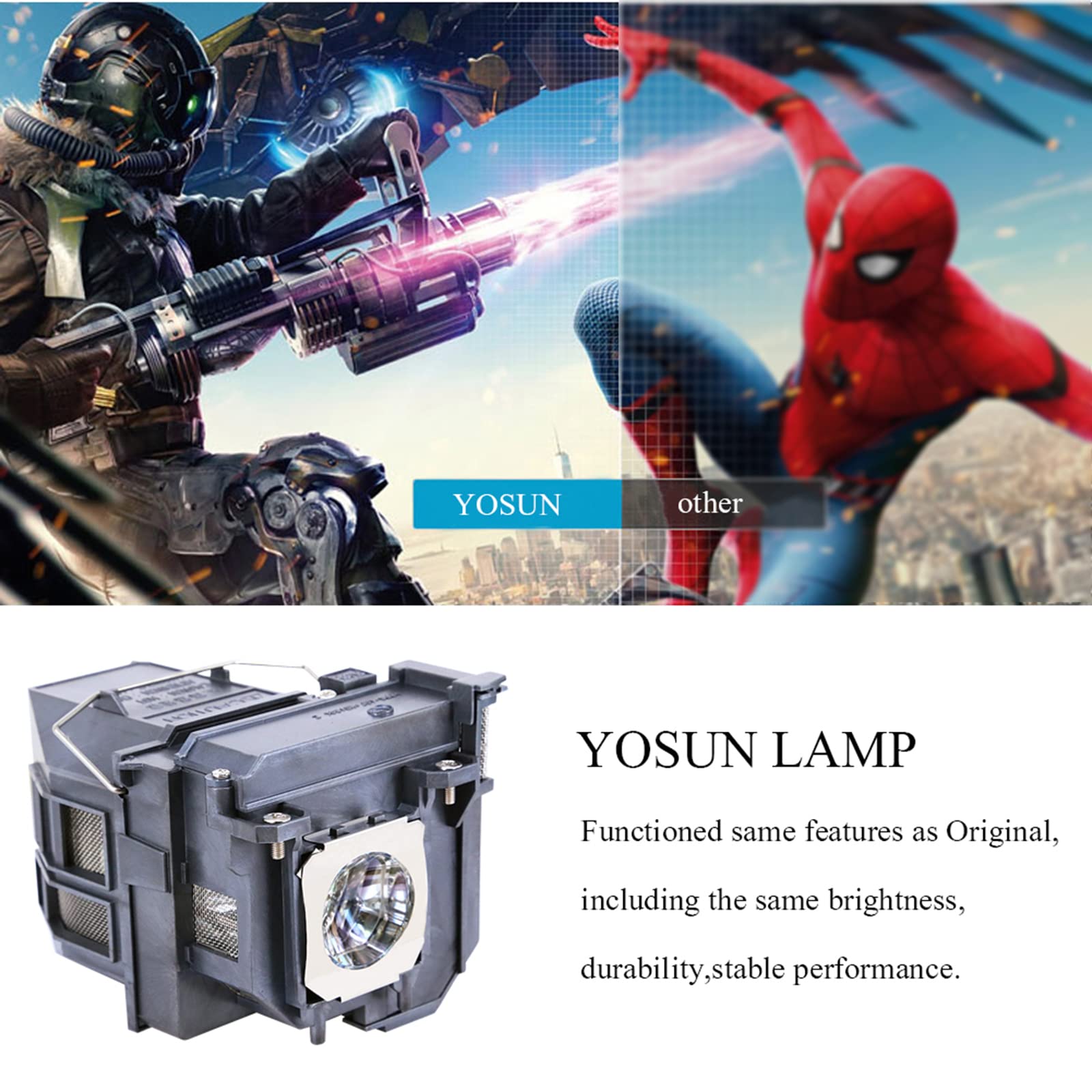 YOSUN V13H010L79 / V13H010L80 Projector Lamp Bulb for Epson ELPLP79 ELPLP80 BrightLink pro 585Wi 595Wi 1420wi 1430wi eb-575wi eb-585w powerlite 570 575w 580 585w Replacement Projector Lamp Bulb