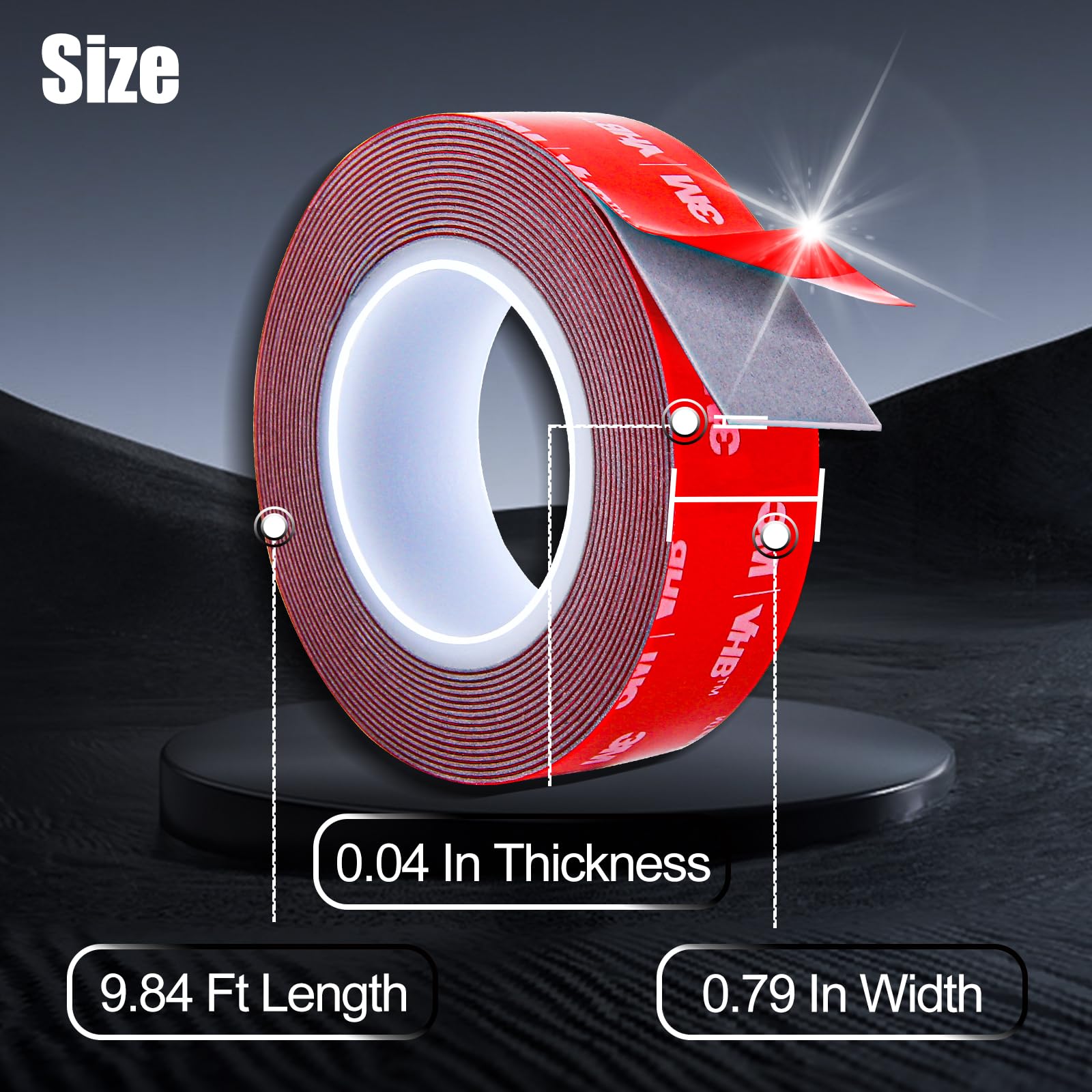 PHIXBEAR Double Sided Acrylic Adhesives Tape, Made of 3M VHB Strong Heavy Duty Tape, 0.79" Width Mounting Tape Waterproof, 9.84 Ft Length
