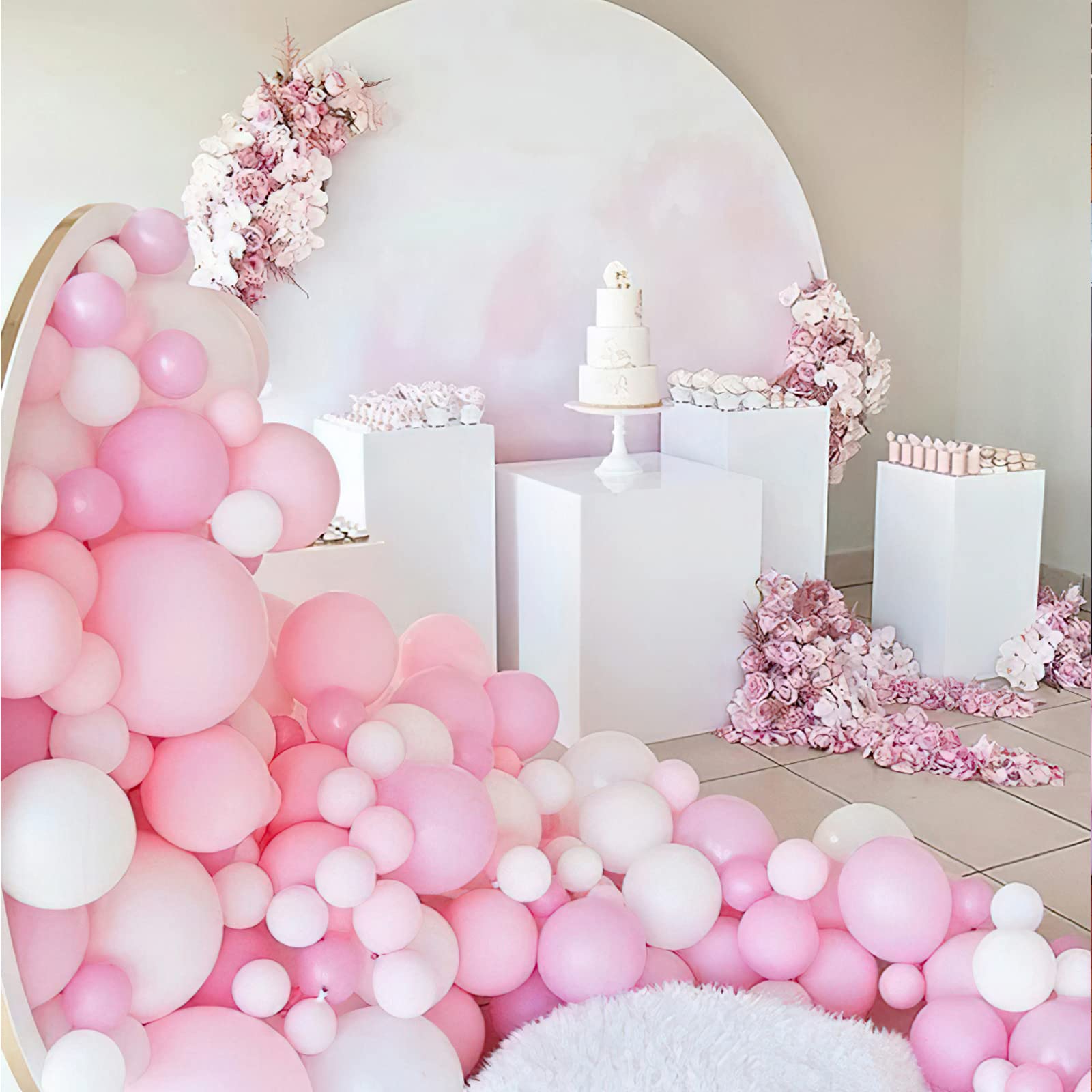 PartyWoo Light Pink Balloons 127pcs Different Sizes of 36 18 12 10 5 Inch Pastel Pale Baby Pink Balloon Arch Kit for Baby Shower Bachelorette Bridal Shower Birthday Party Decorations Pink-Y48