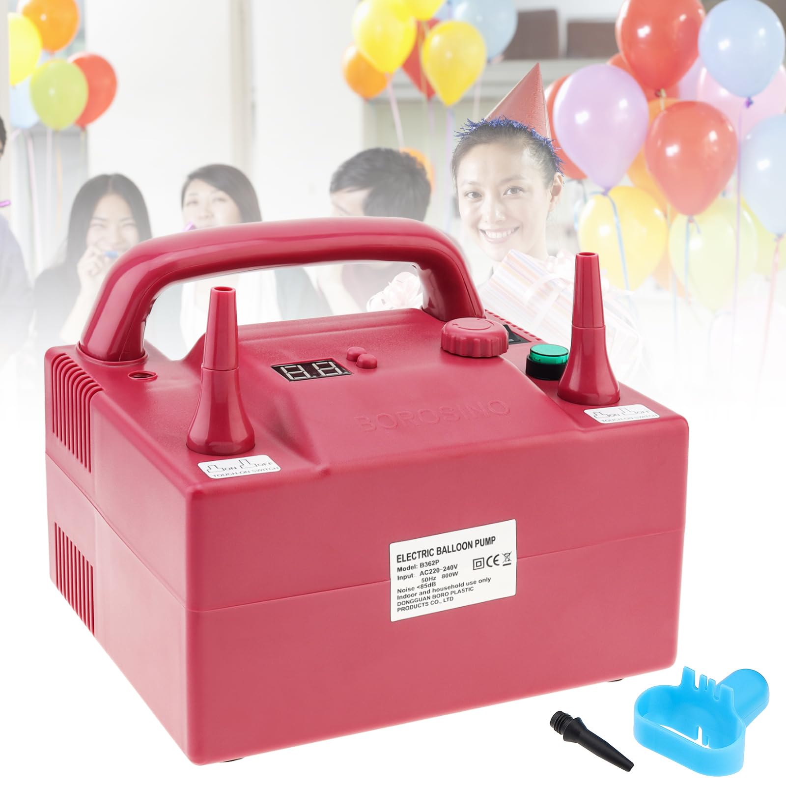 OriGlam Portable Electric Balloon Blower Pump, Dual Nozzle Balloon Air Inflator, 110V 680W with 2 Inflation Nozzles for Decoration