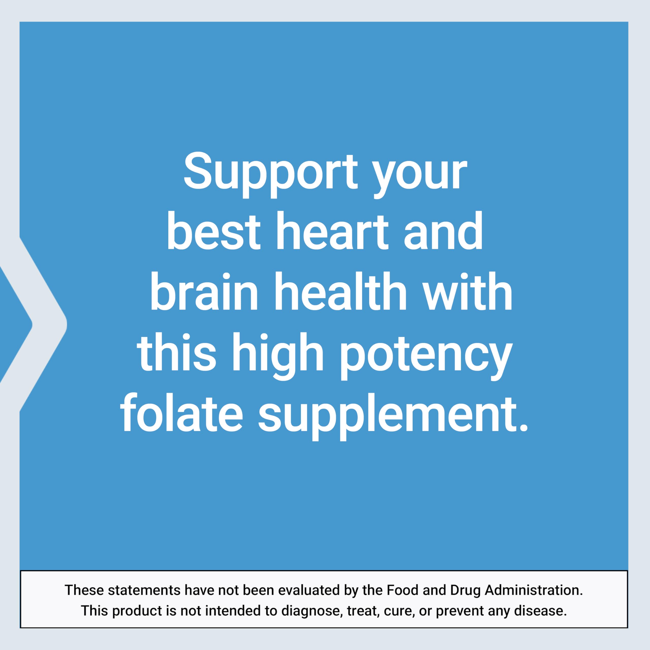 Life Extension High Potency Optimized Folate – L-methylfolate – Folic Acid, 8500 mcg DFE – Heart & Brain Support, Healthy Homocysteine Levels – Gluten-Free, Non-GMO, Vegetarian – 30 Tablets