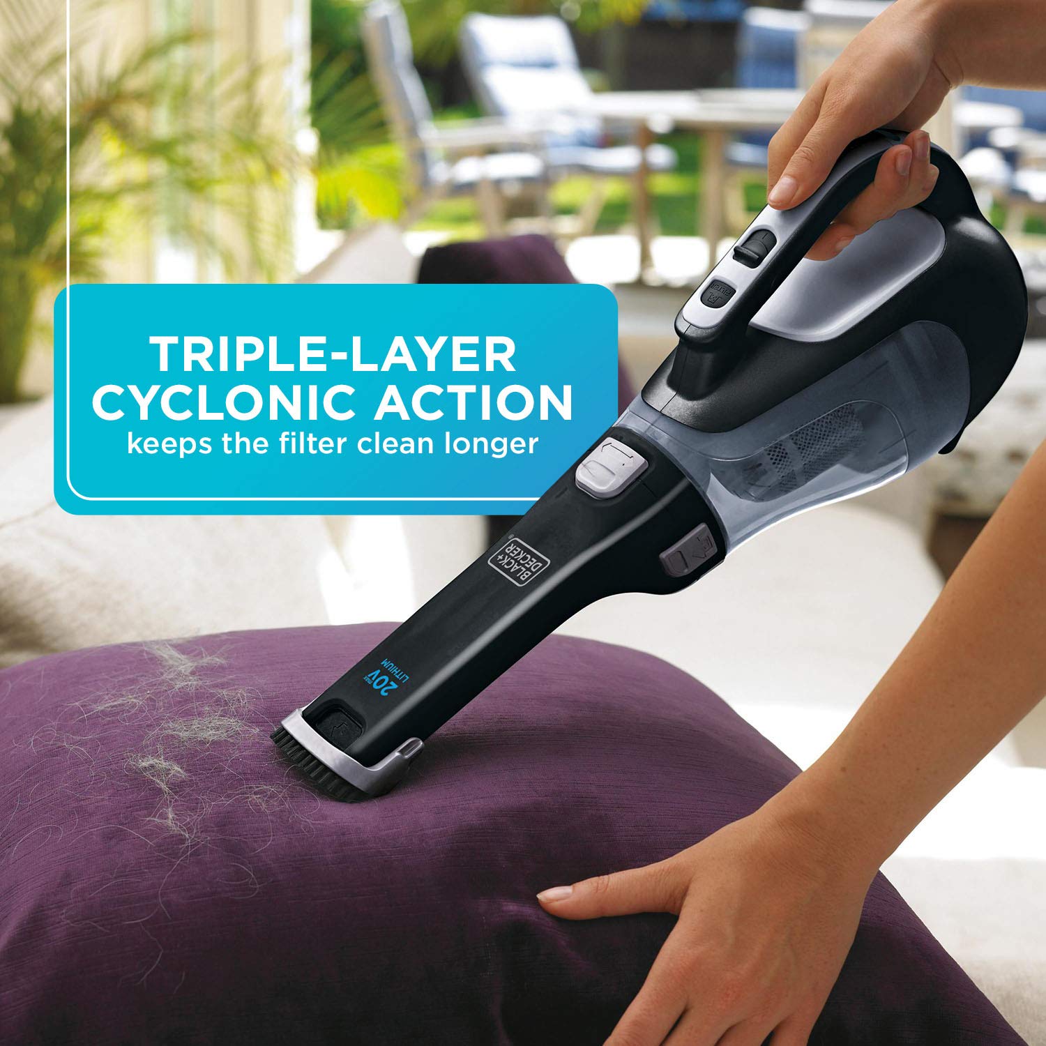 BLACK+DECKER dustbuster AdvancedClean Cordless Handheld Vacuum, Home and Car Vacuum (BDH2000L)