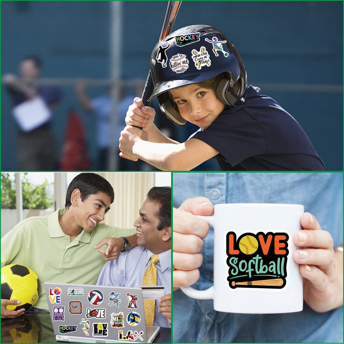 Sports Stickers 150PCS Gift for Water Bottles - Basketball, Baseball, Football, Volleyball, Soccer - Stickers for Teens/Kids