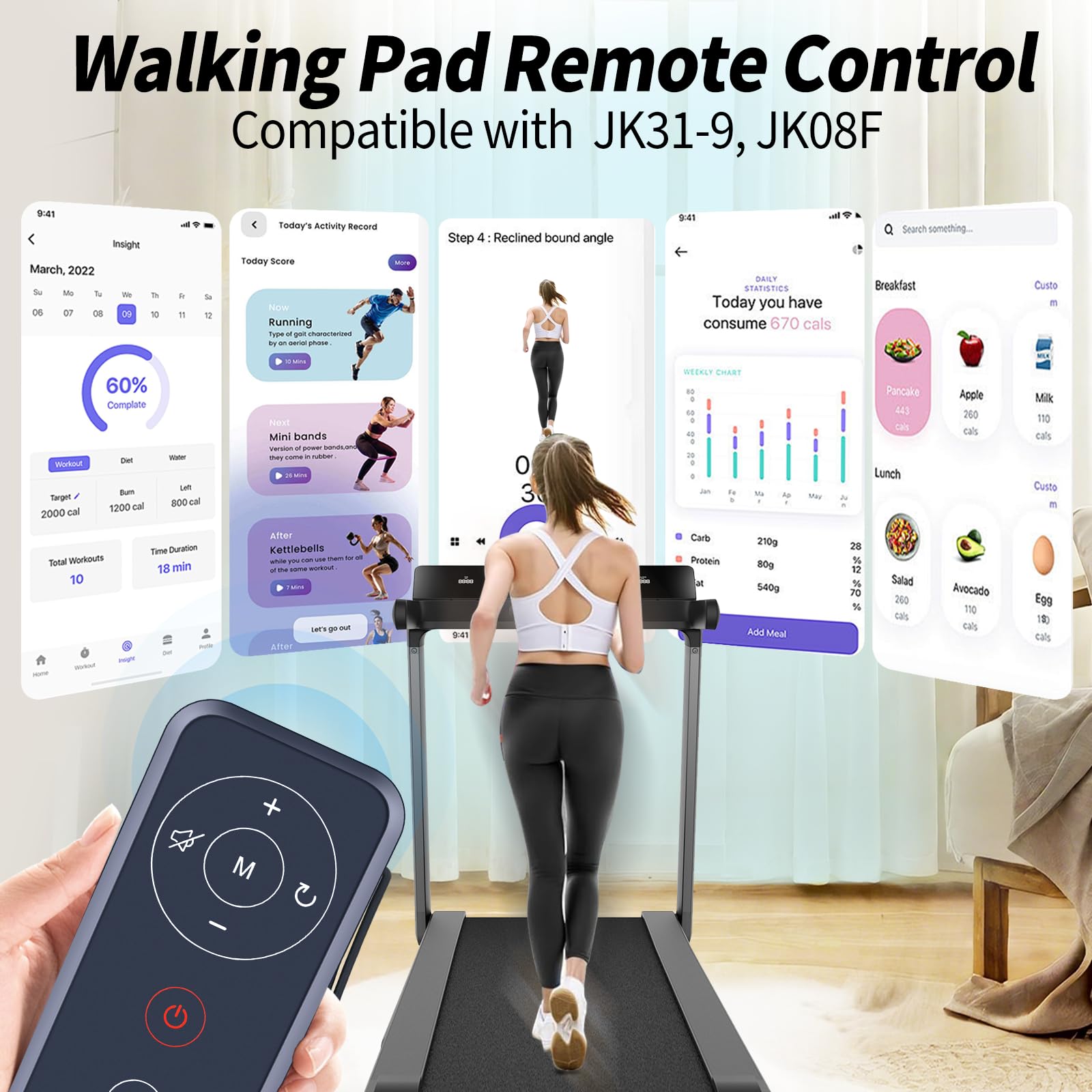 Walking Pad Replacement Remote Control for GOYOUTH 2 in 1 Under Desk Treadmill JK31-9, for Redliro & CIIHI Dog Pet Treadmill JK08F