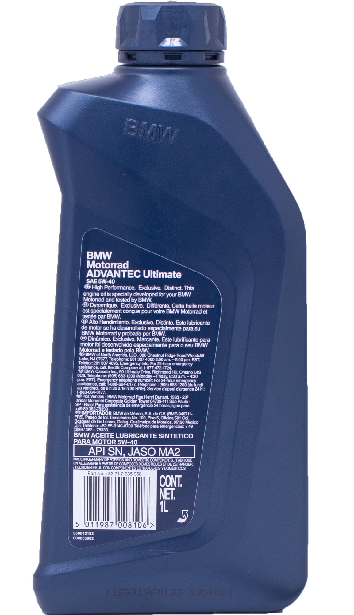 Edwards Oil Change Kit fits 2013-2024 BMW Motorrad R1200/R1250 Motorcycle