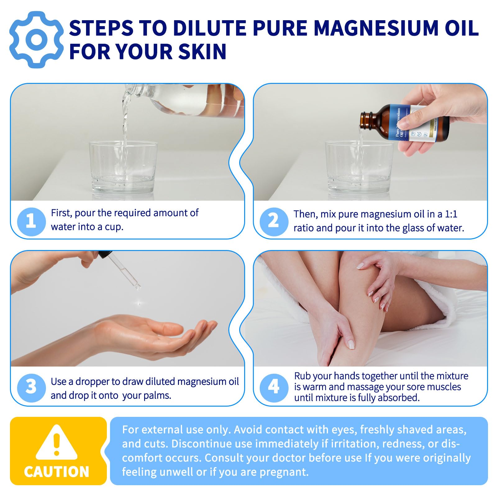 Magnesium Oil for Feet (2 fl oz), Pure Magnesium Oil Spray, Topical Magnesium Spray Glass Bottle, Nourish The Skin, Unclog Pores, Easy to Use