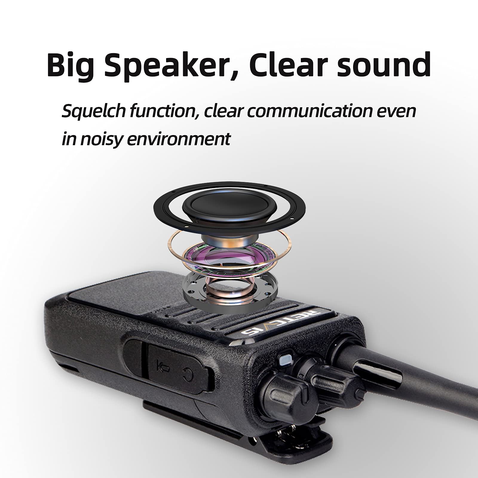 Retevis RT17 Walkie Talkies with Earpiece,Handheld 2 Way Radio Rechargeable,Portable Two Way Radio Long Range,VOX Handsfree Walkie Talkie for Adults School Business Clinic Church Construction(20 Pack)