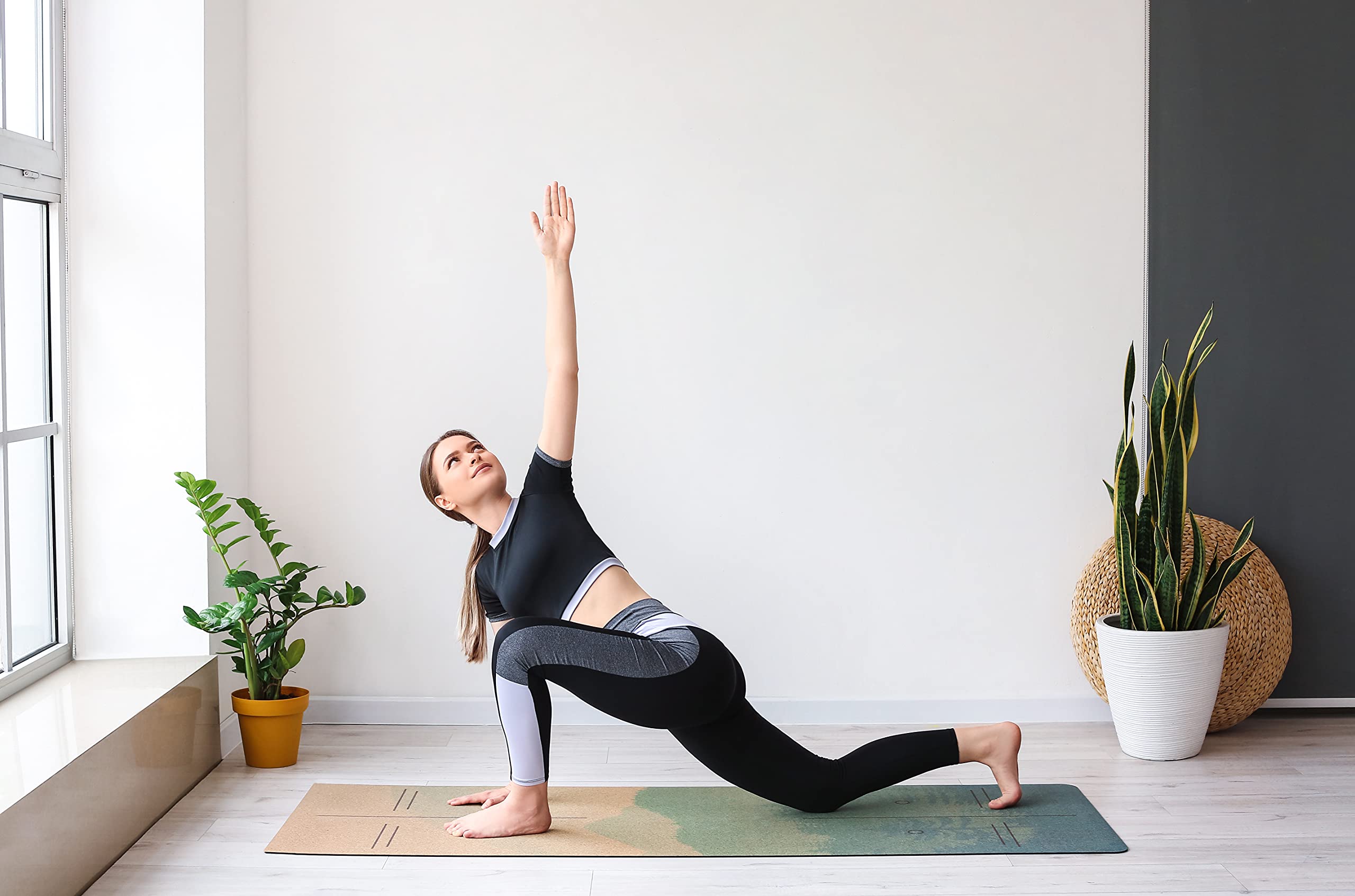 Peaceful Mountain SatoriConcept Cork Yoga Mat with Strap,100% Eco Friendly Cork & Rubber, Lightweight with Perfect Size (72”x24”) and 4mm Thick, Sweat-Resistant, Innovative Exercise Mat for Hot Yoga