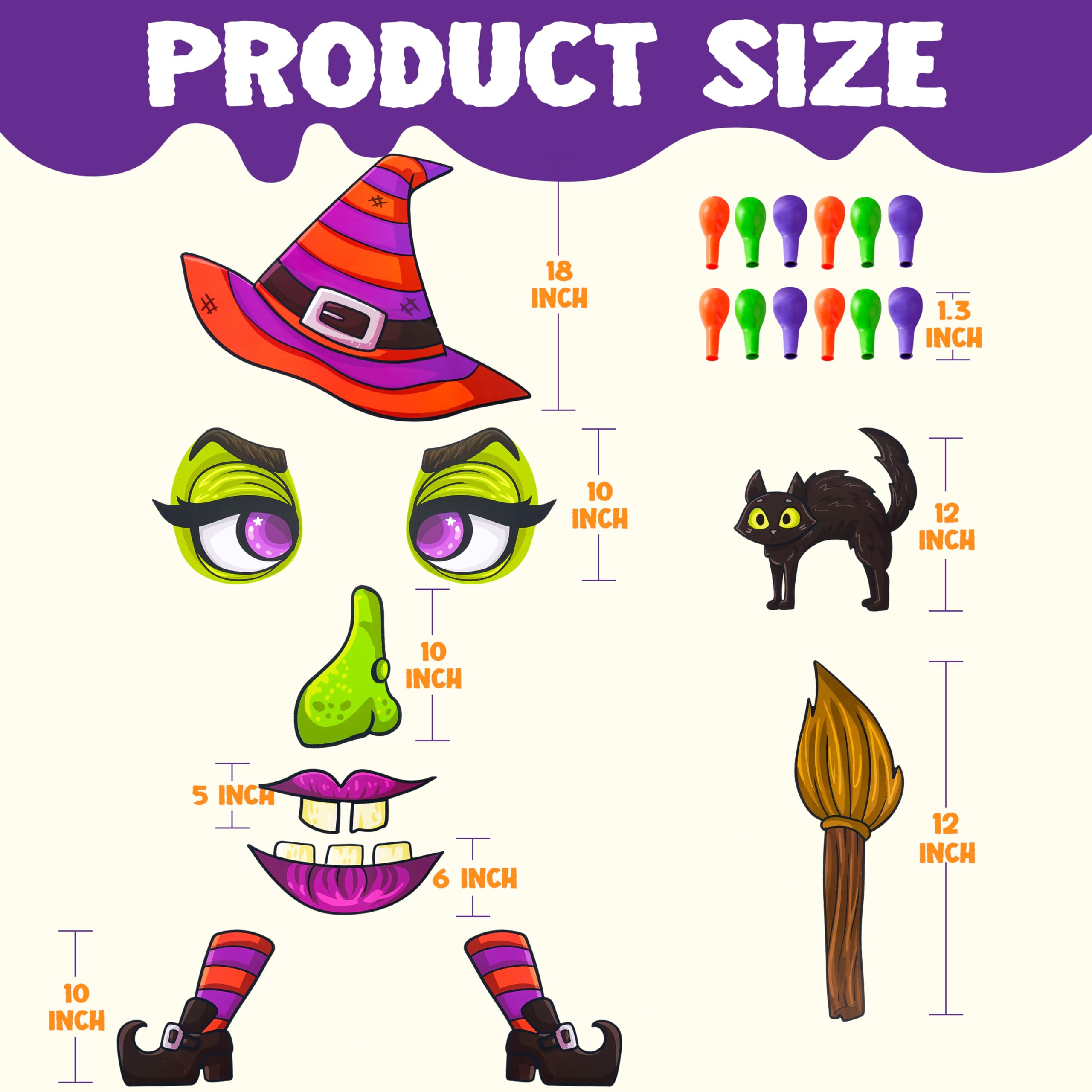 JOYIN Trunk Or Treat Car Decorations Kit Halloween Decorations Outdoor Indoor Witch Decor Car Stickers, Haunted House SUV Trunk Archway Car Garage Lawn Balloons