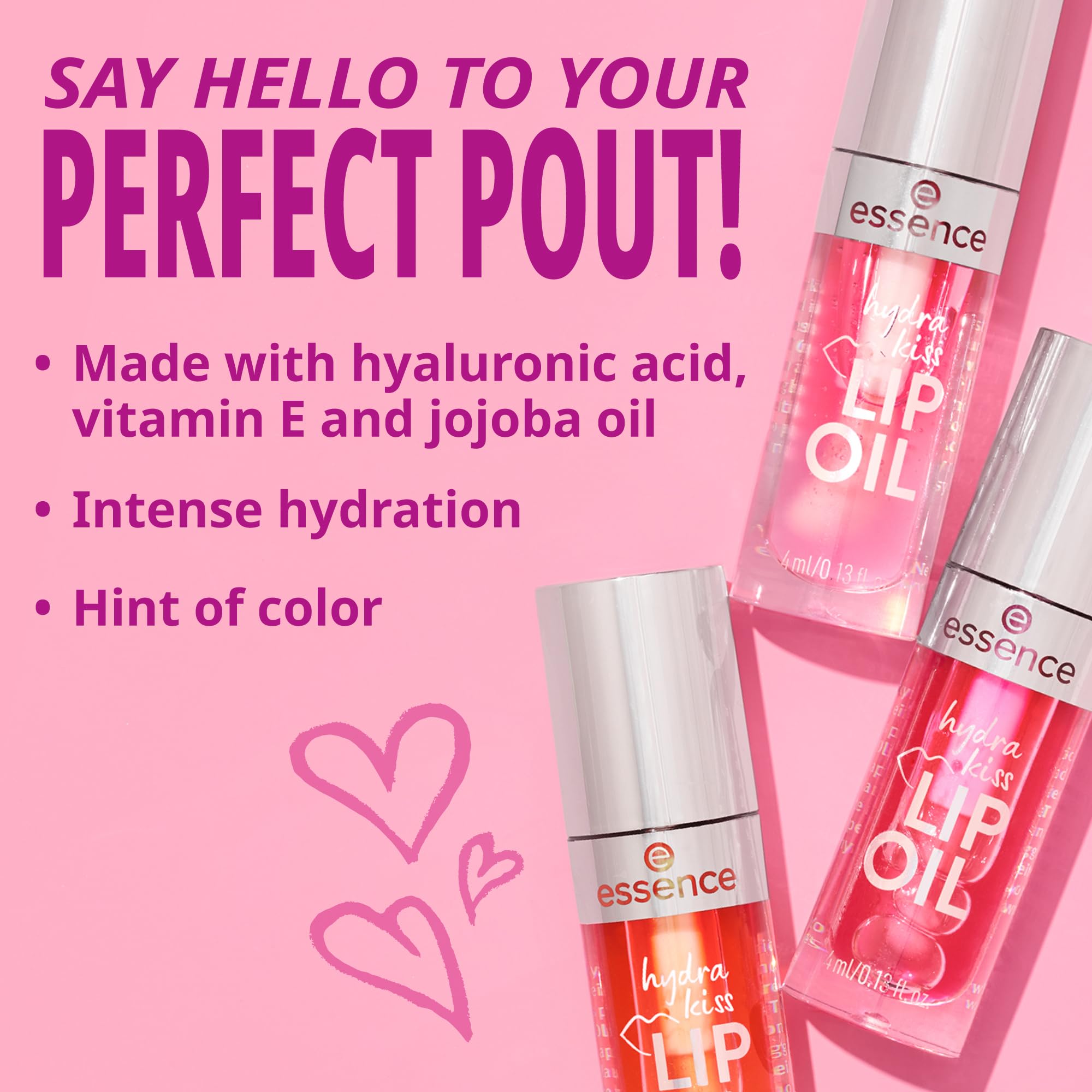 essence | Hydra Kiss Lip Oil | Vegan & Cruelty Free (03 | Pink Champagne)