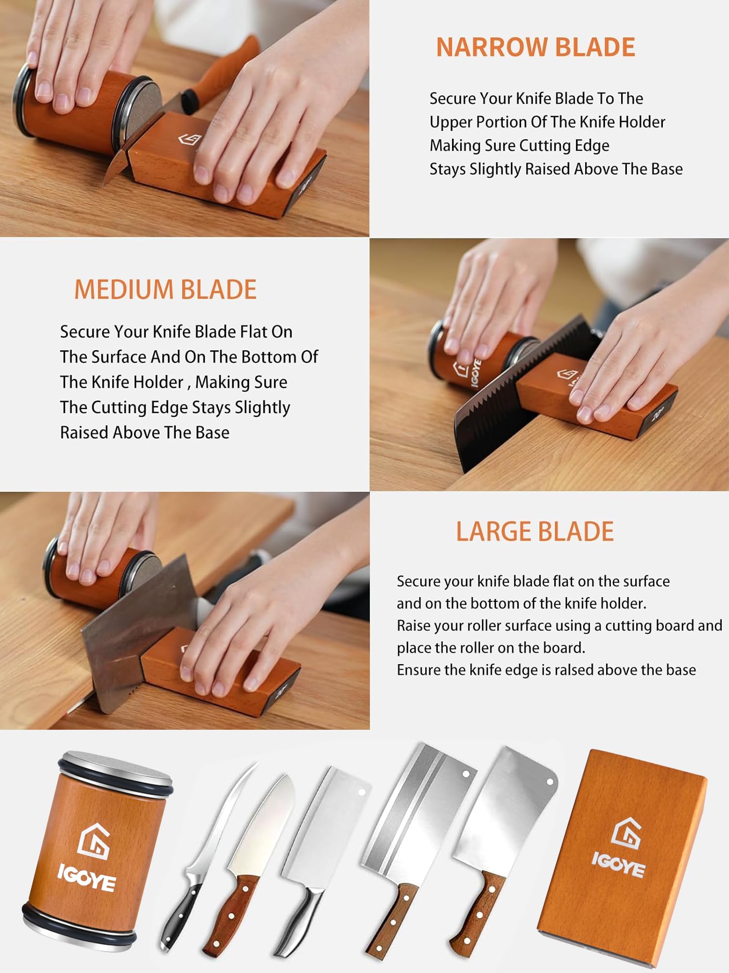 Rolling Knife Sharpener Tool Kit, Diamond Rolling Knife Sharpener Kit & Leather Strop Companion - Knife Sharpening Made Easy - Kitchen Knivies Sharpener (Offers 15 & 20 Degree) 