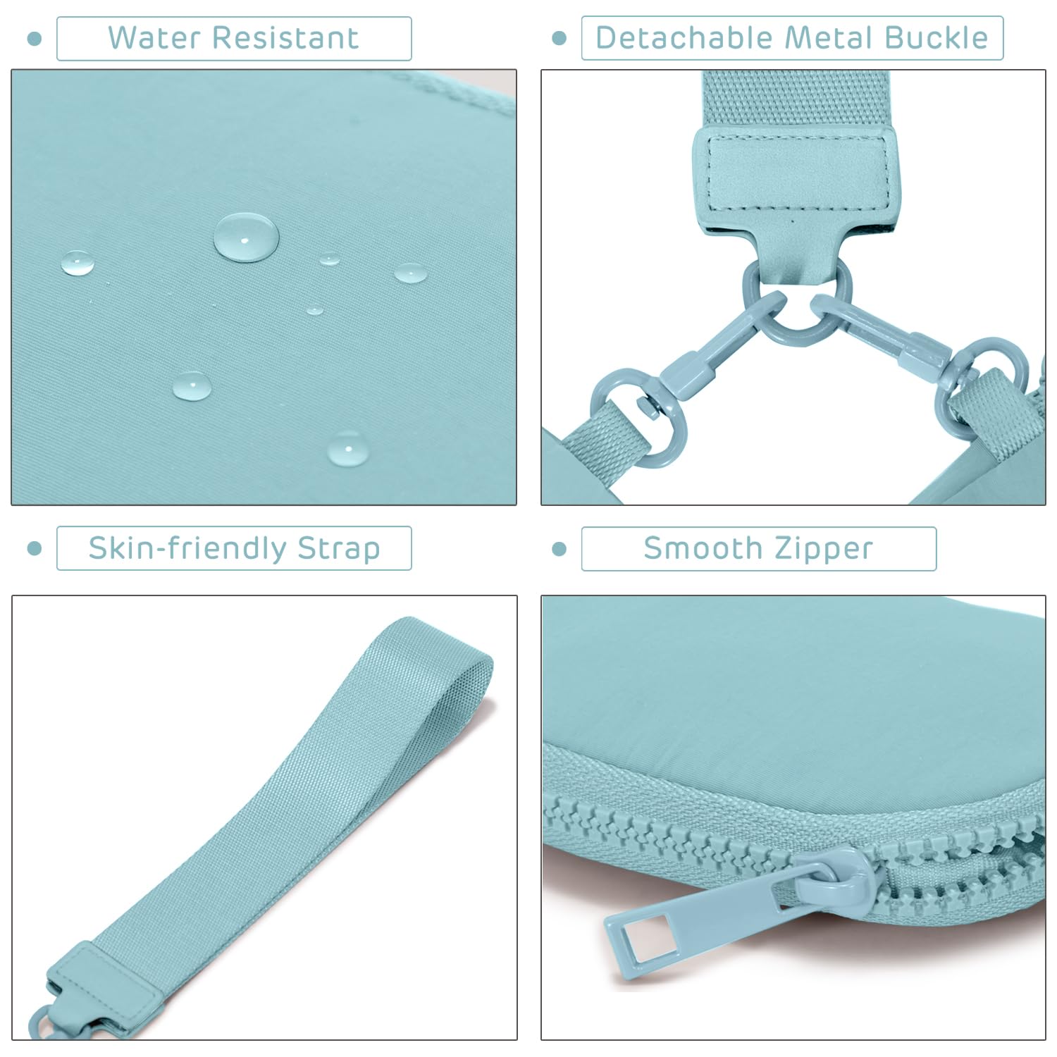 Viverte Mini Zip Around Wristlet Wallets for Women Small Portable Dual Pouch Keychain Wristlet Wallet Preppy Things Cute Stuff Gifts for Teen Girls (Icing Blue)