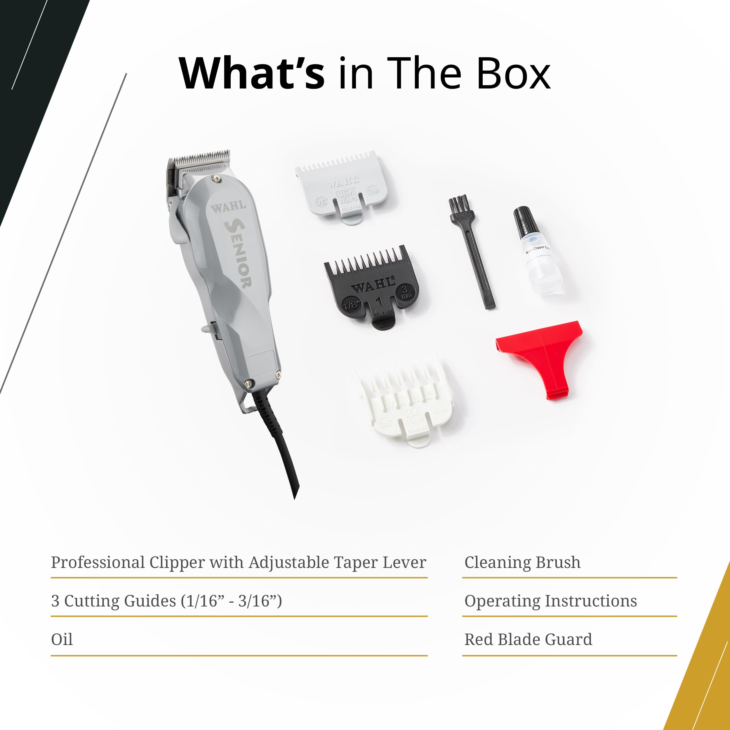 Wahl Professional Senior Corded Clipper Heavy Duty Tapering and Blending V9000 Motor