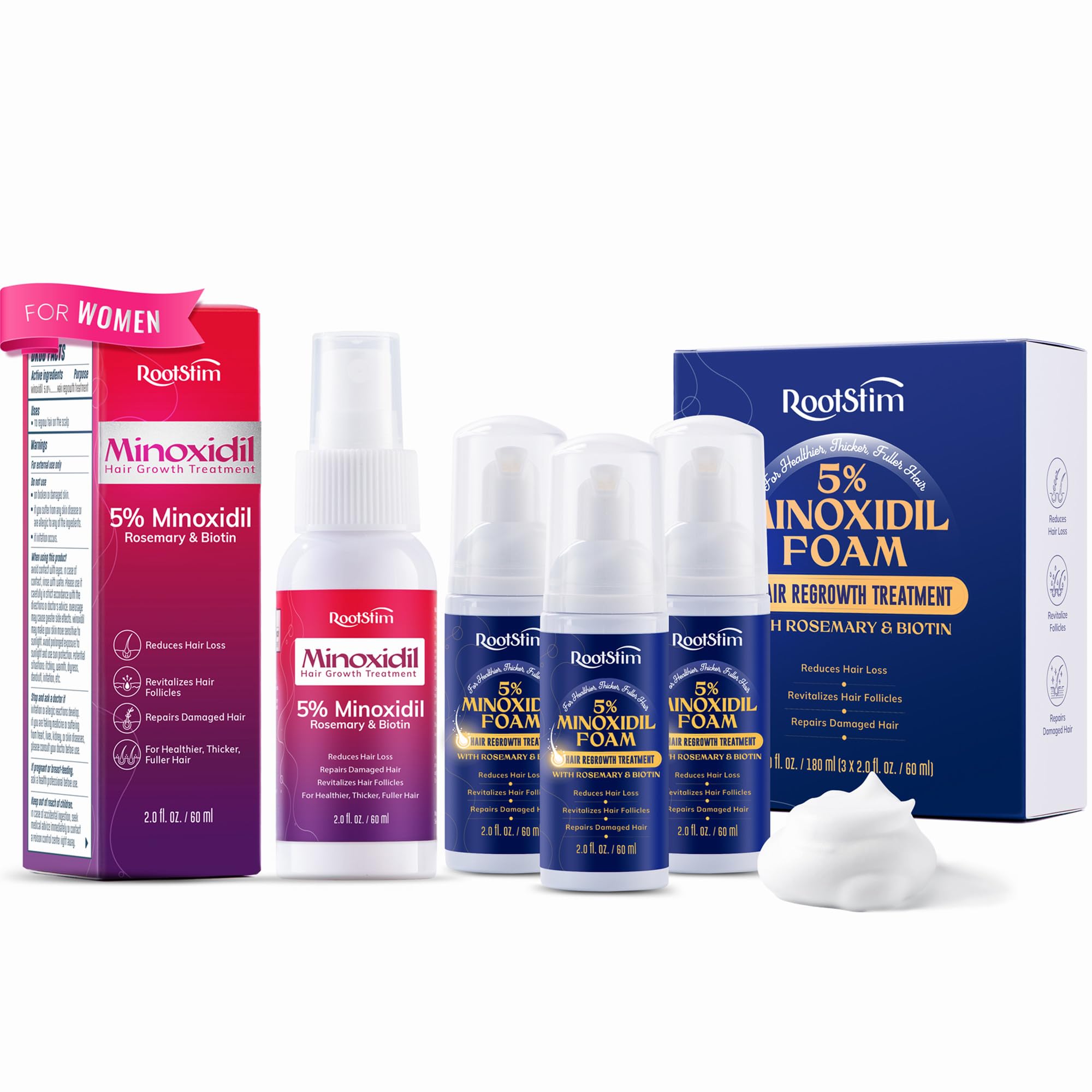 Bundle Title: Hair Revive & Thickening Duo – RootStim Hair Spray with Rosemary & Biotin + Extra Strength Hair Foam – Thicker, Fuller, Stronger Hair for Men & Women Bundle Short Title: Hair Revive &