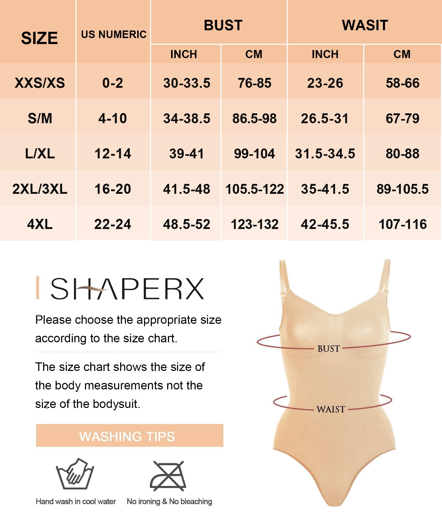 SHAPERX Women's Shapewear Bodysuit Tummy Control Body Shaper Seamless Sculpting Snatched Waist Body Suit,SZ5215-Beige-L/XL