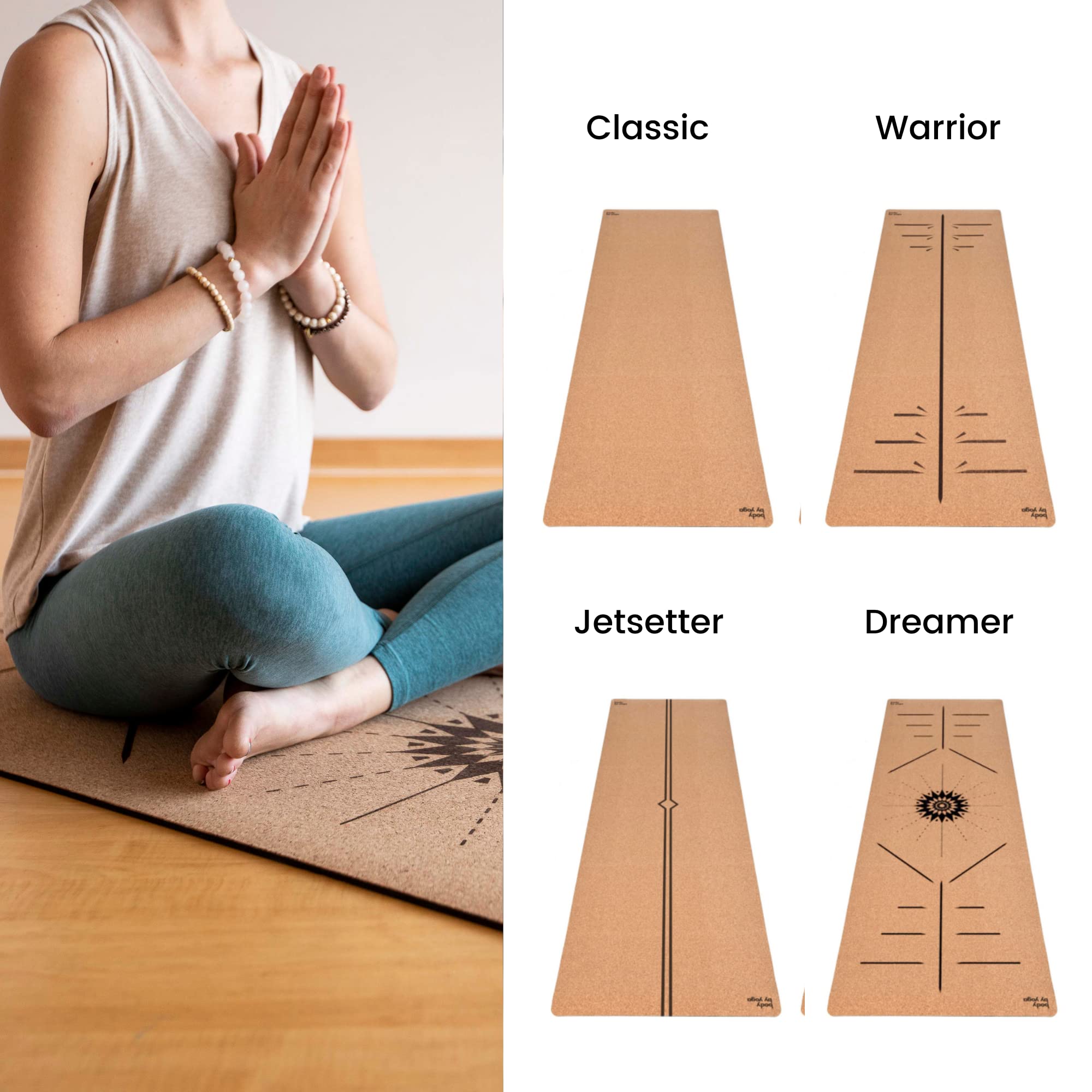 Luxury Cork Yoga Mat - Non Slip, Extra Thick Grip. Thicker, Longer, and Wider for More Comfort and Support. Tough Enough For Hot Yoga. Natural, Non Toxic, and Eco Friendly. Optional Alignment Lines.