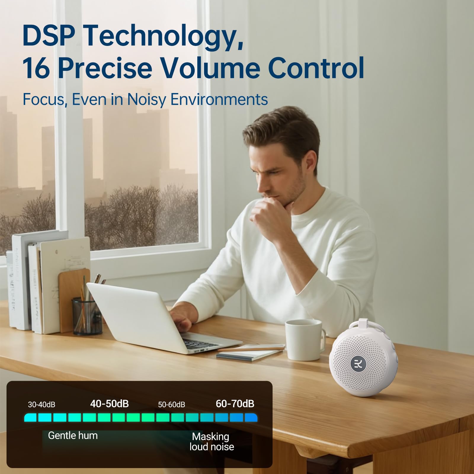 πππ°ππ¬π Kinglucky SleepEase Portable Sound Machine (TOP Sound Quality & 18 Effective Soothing Sounds) White Noise Sound Machine for Sleep, Focus, Relaxation, Home, Office, Travel, Adult & Baby