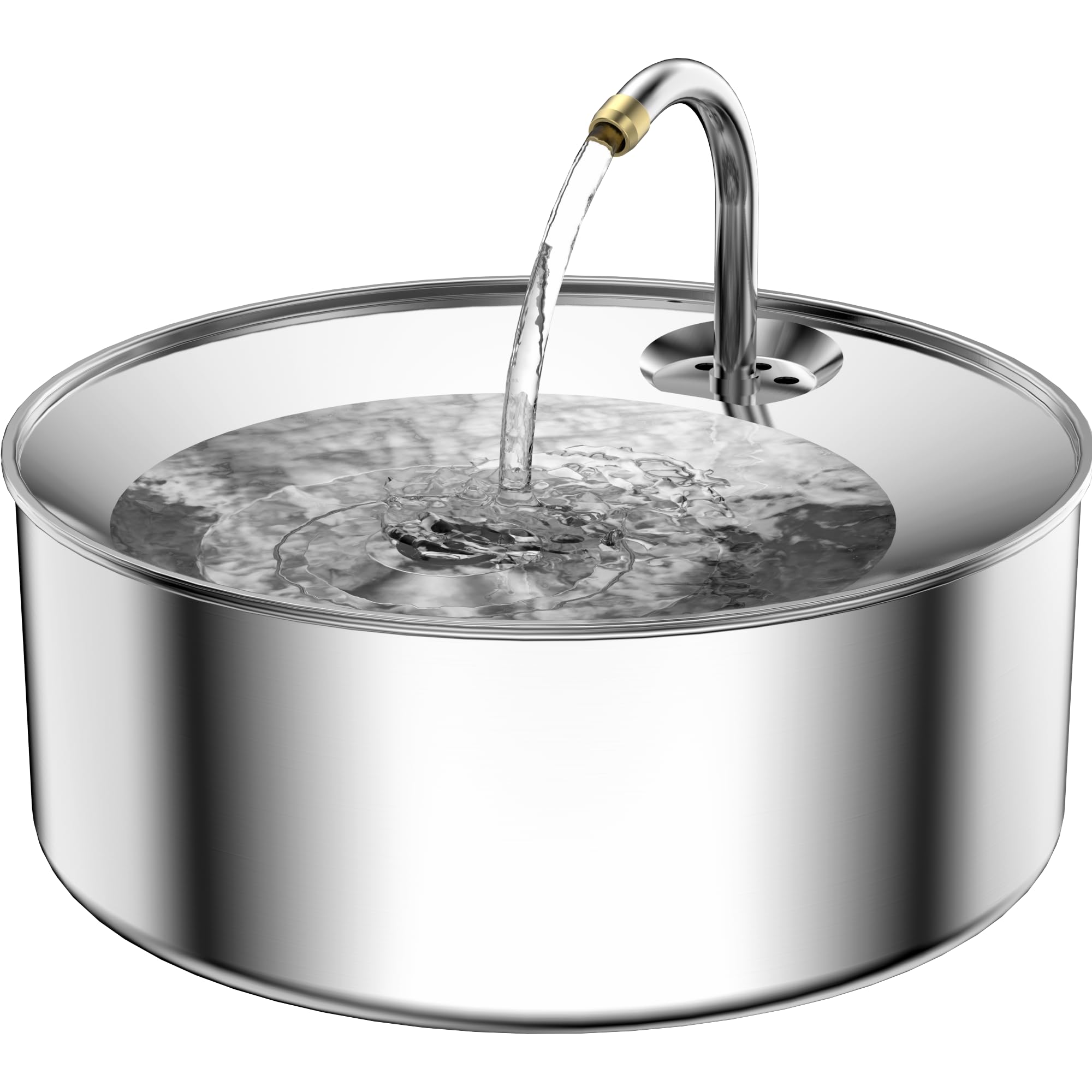 Oiwliur Cat Water Fountain, 3.2L/108oz Stainless Steel Automatic Water Dispenser, Pet Water Fountain with Ultra-Quite Pump and 3 Replacement Filters for Cats, Dogs, and Multiple Pets (Silver)