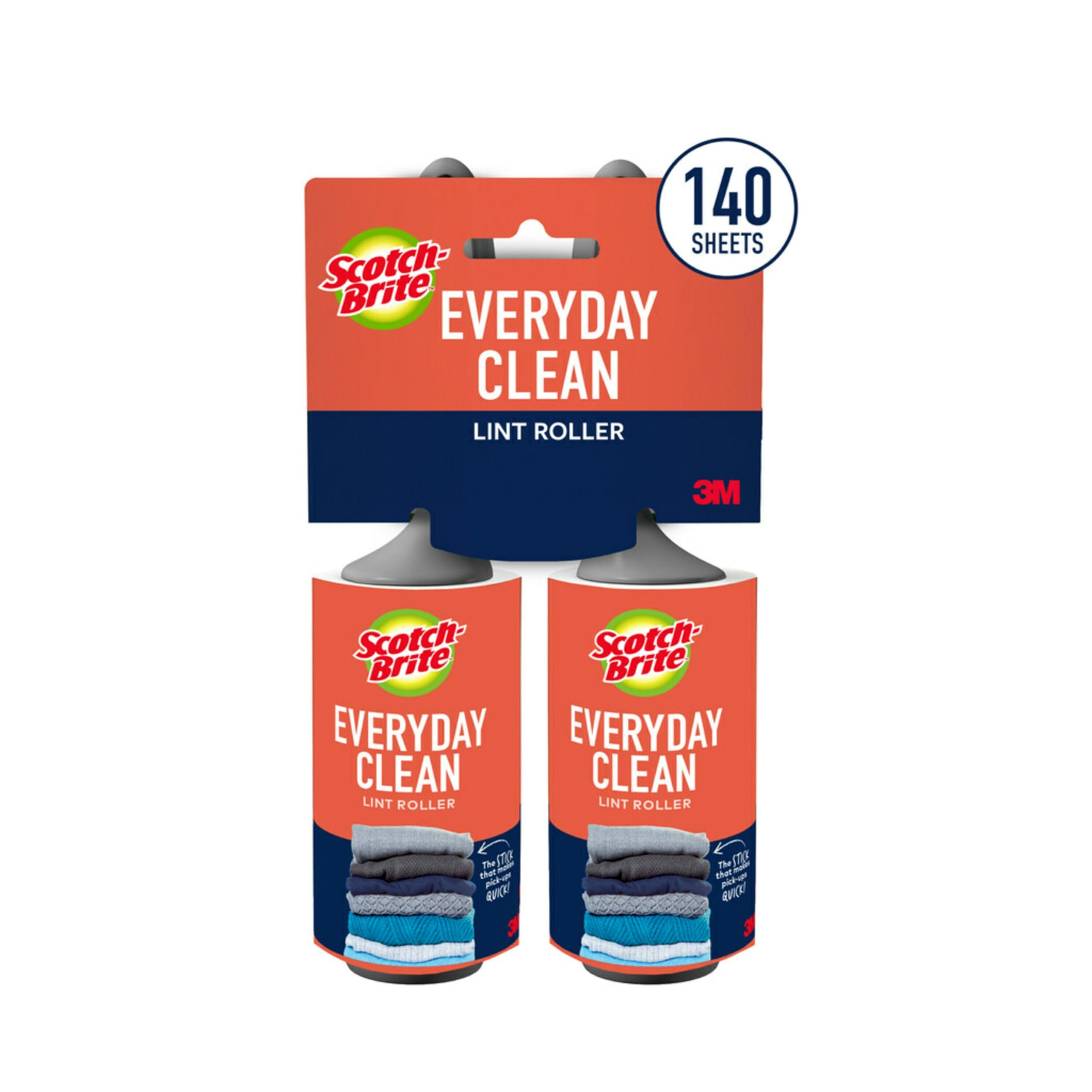 Scotch-Brite Lint Roller, Works Great On Pet Hair, 2 Rollers, 56 Sheets Per Roller, 112 Sheets Total