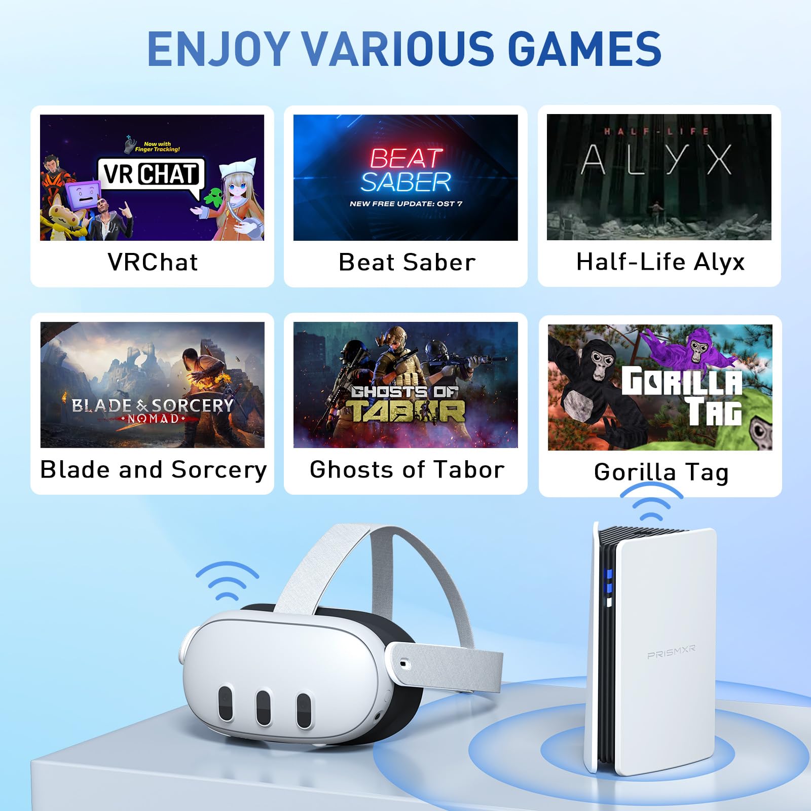 PRISMXR PC-VR Streaming Air Link Bridge Compatible with Meta Quest 3/Quest 3S/Quest 2 AX3000 WiFi6 Router, Quest Pro and Pico 4/Ultra, Replace Oculus Link Cable, Wireless Stable and Fast (Puppis S1)