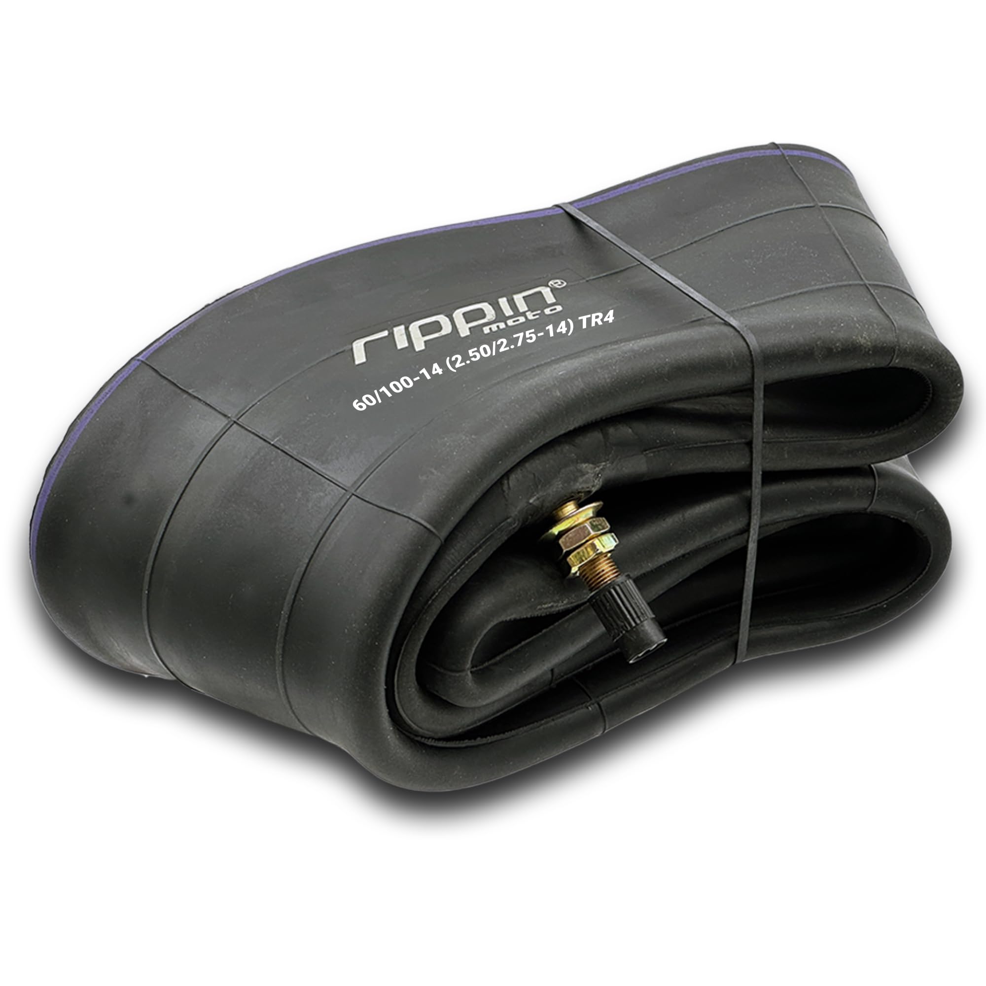 Rippin Moto 2.50/2.75-14 Heavy Duty Dirt Bike Inner Tube (60/100-14) 3.0mm Thick - TR4 Valve - Fits Most 14" (2.50/2.75 x 14 or 2.50/2.75 x 14) Mini Dirt Bike & Pit Bike Front Tires