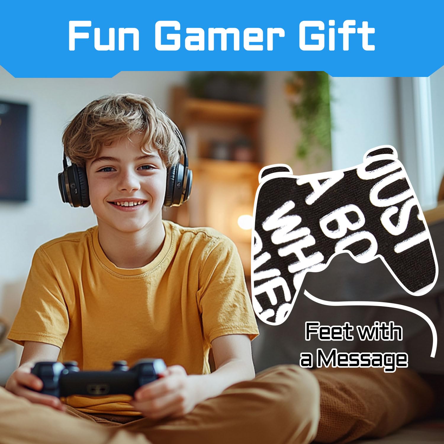 Gamer Gifts for Gamers Men - Funny Gaming Socks for Teen Boys, Video Game Socks for 13-18 Years Kids,Christmas Gifts for Adult