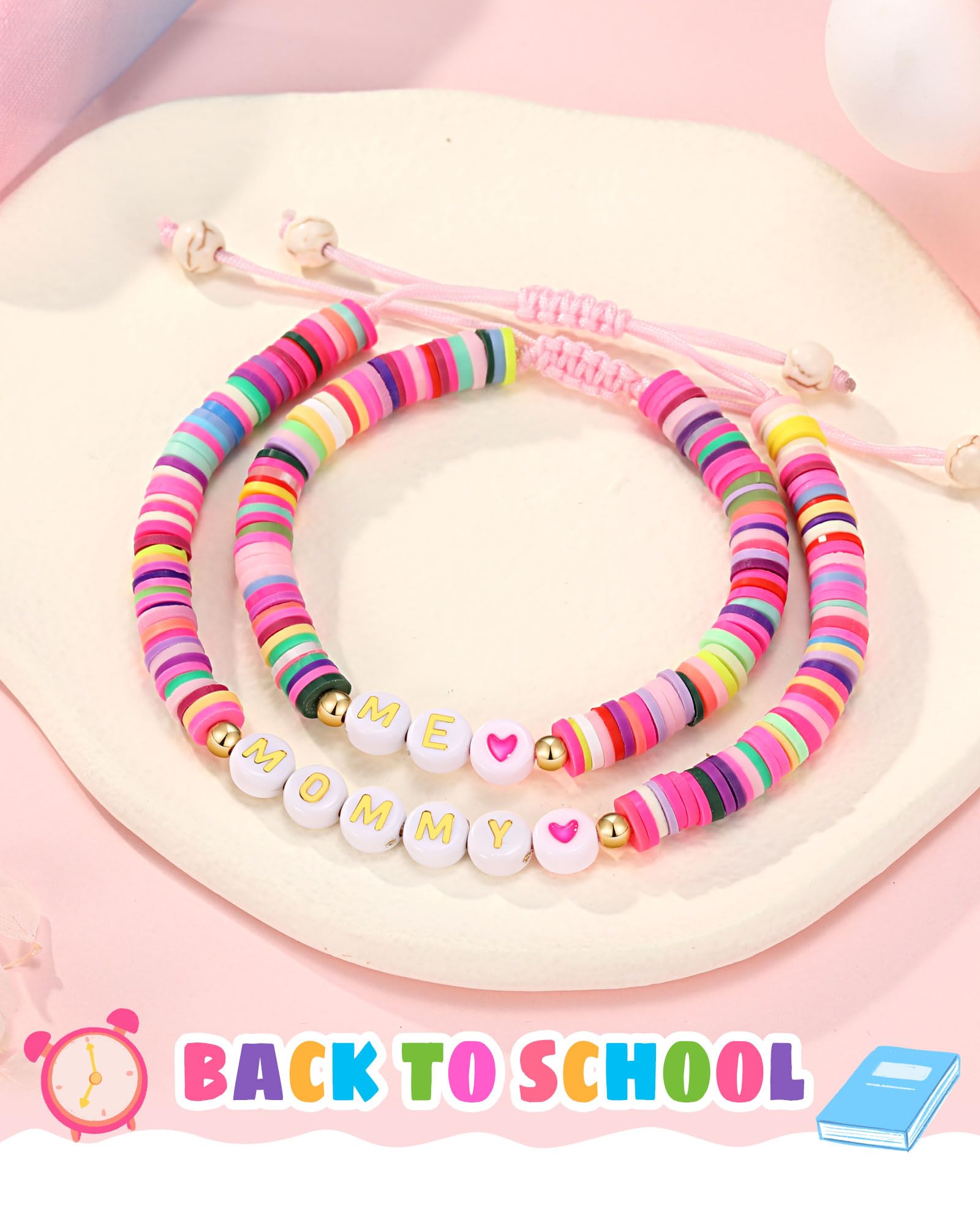 UNGENT THEM Back to School Stuff First Day of Preschool Pre K Bracelet Mommy and Me First Day of School Bracelet Mom and Daughter Mother Daughter Bracelets Back to School Gifts