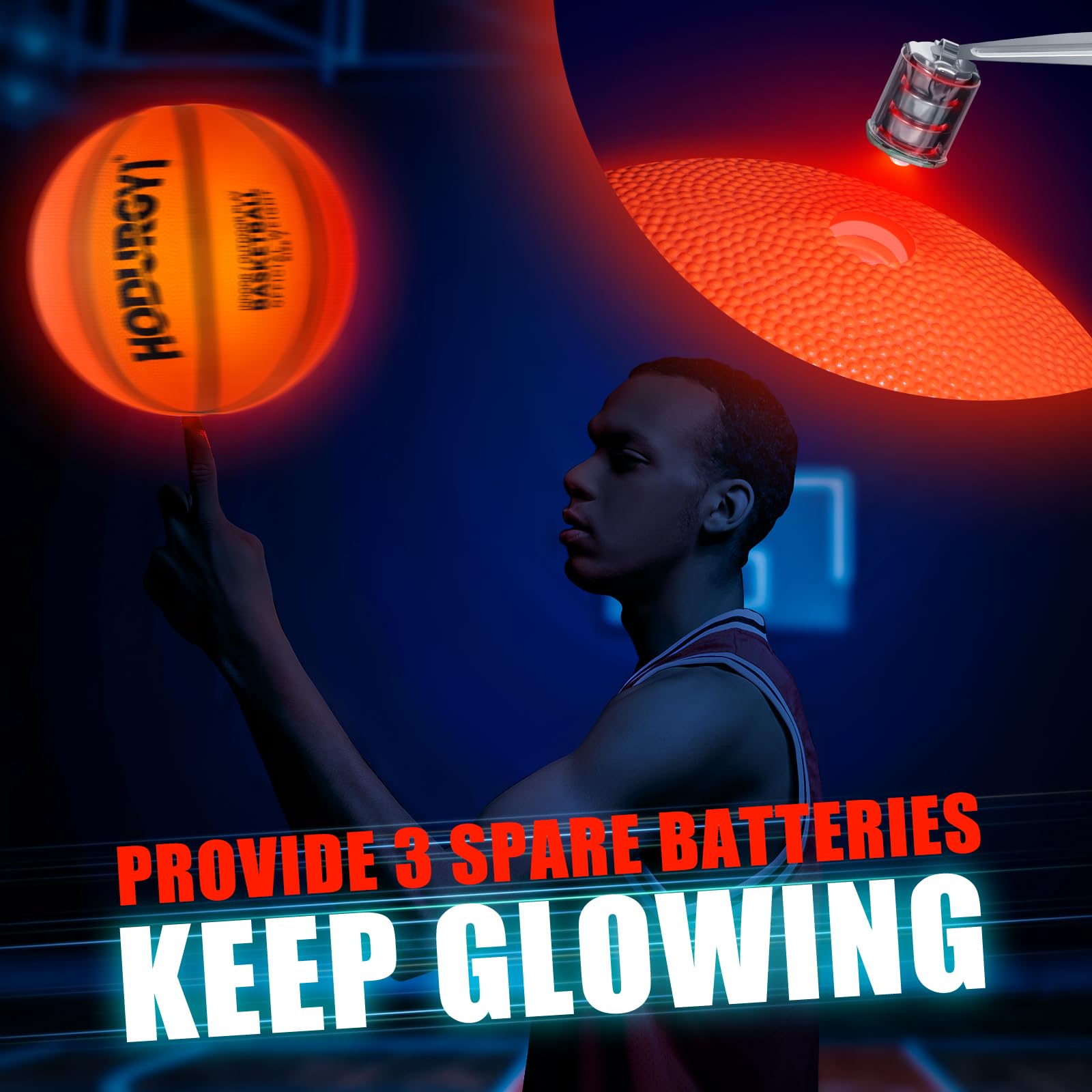 Glow in the Dark Basketball, Christmas Birthday Gifts for Kids Age 6 7 8 9 10 11 12 13+, Light Up Basketball for Teen Boy Gifts Ideas, Basketball Toys for Boys 8-12 Year Old, Cool Toys for Boys Girls