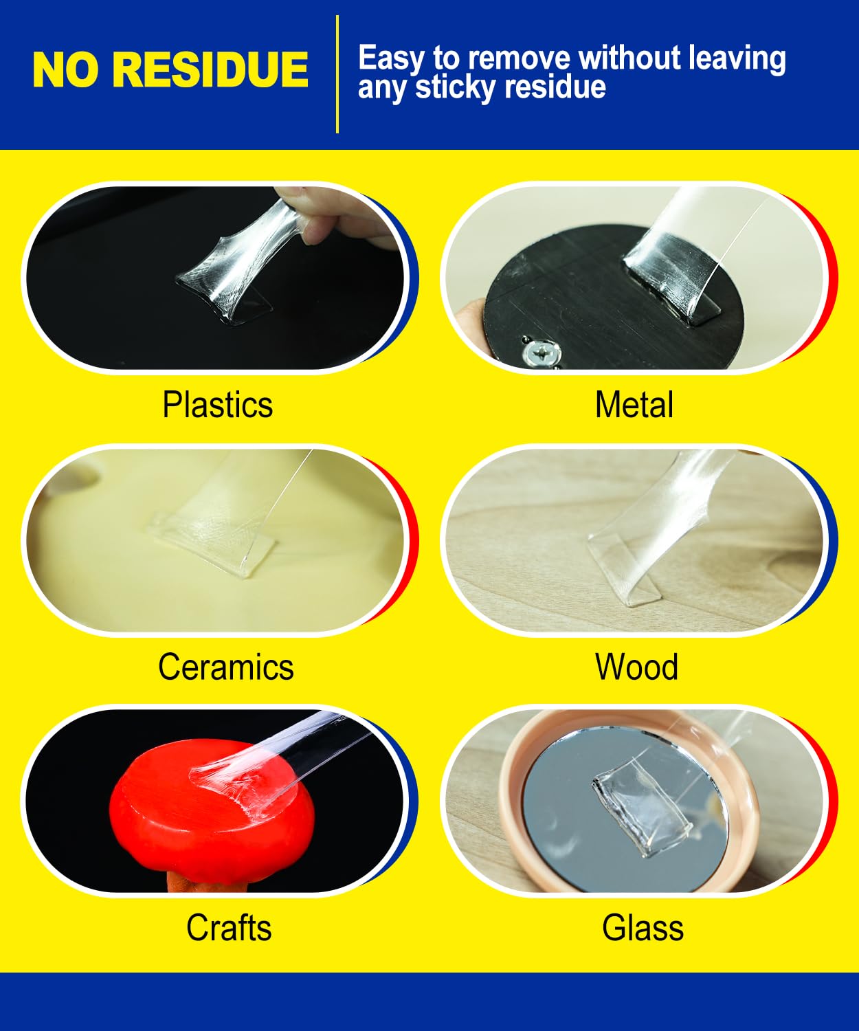 PHIXBEAR 30Pcs Double Sided Adhesive Pads,Heavy Duty Mounting Tape, Super-Sticky Clear Strong Pads Rectangle Shape Waterproof for Walls Picture, Car, Home, Office 1x1.2 Inch