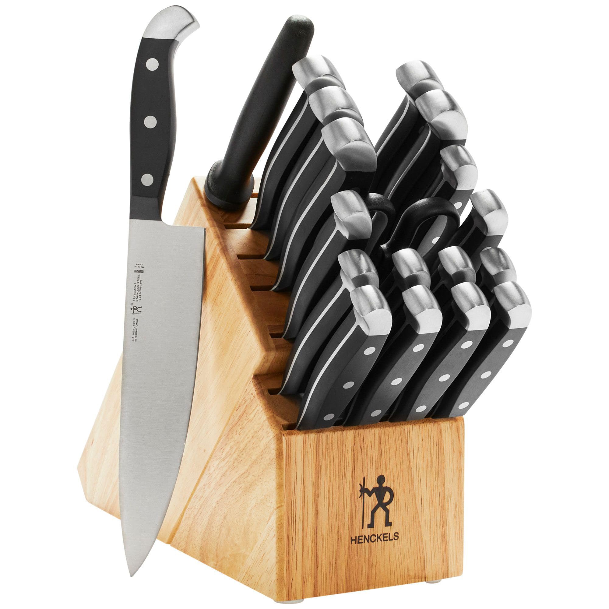 HENCKELS Statement Razor-Sharp 20-Piece Knife Set with Block, Chef Knife, Bread Knife, German Engineered Knife Informed by over 100 Years of Mastery, Natural