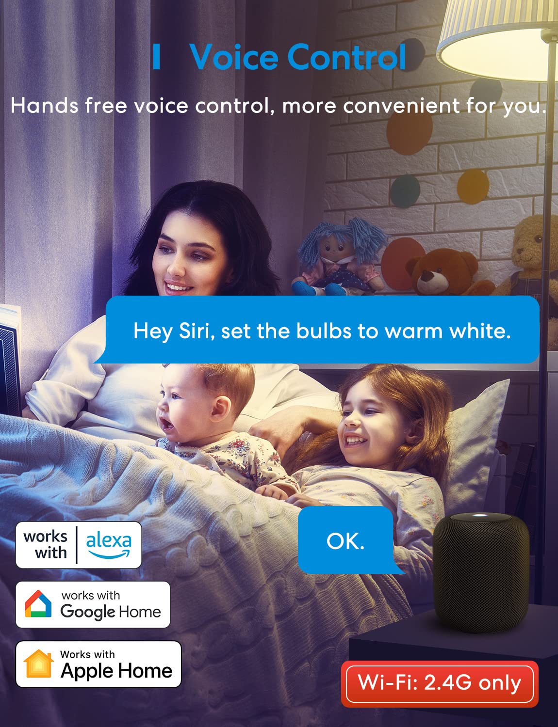 Meross Smart Light Bulb, BR30 Flood WiFi LED Bulbs Compatible with Apple HomeKit, Alexa, Google Assistant & SmartThings, Dimmable E26 Multicolor 2700K-6500K RGBCW, 1300 Lumens 100W Equivalent, 2 Pack