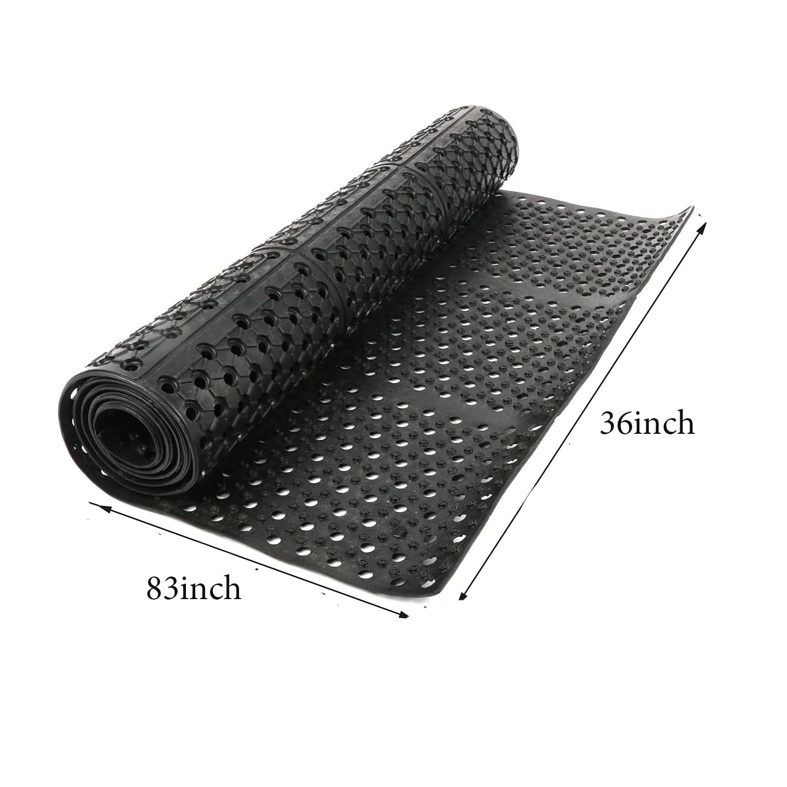 tonchean Commercial Anti-Fatigue Rubber Drainage Mat 83x36x0.4in Non-Slip Drainage Rubber Mat with Holes Heavy Duty Commercial Restaurant Kitchen Bar Floor Mats, Door Mats Use Wet Area