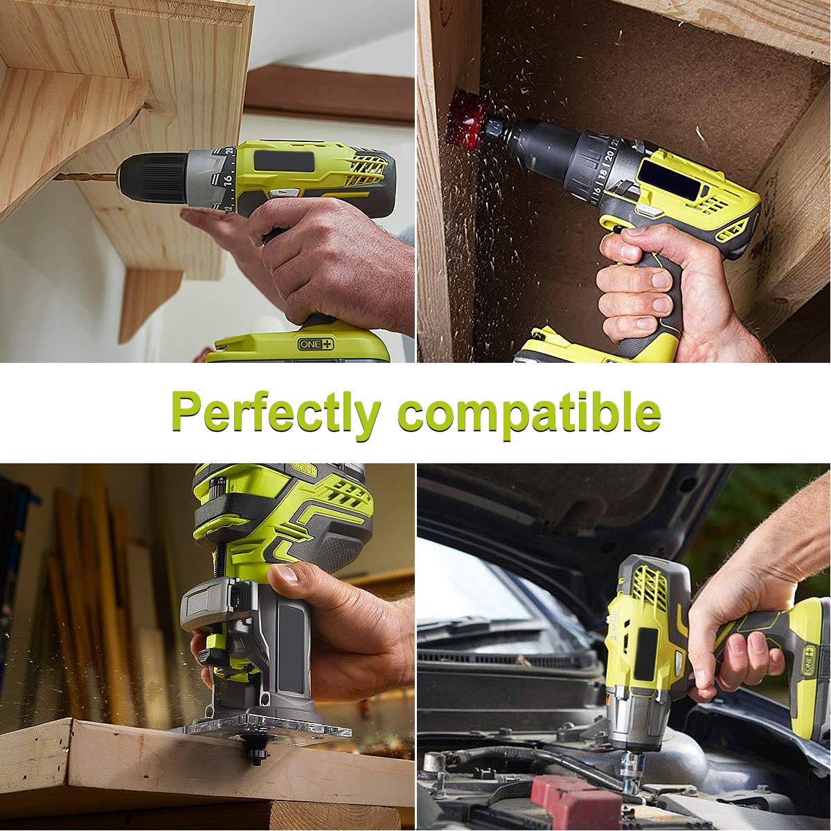 Energup 2Pack 18Volt P102 Replace for Ryobi 18V Batteries and Charger Combo 3.5A, for 18 Volt ONE+ P103 P104 P105 P107 P109 P190 P191 P122 for Ryobi 18v Lithium Battery