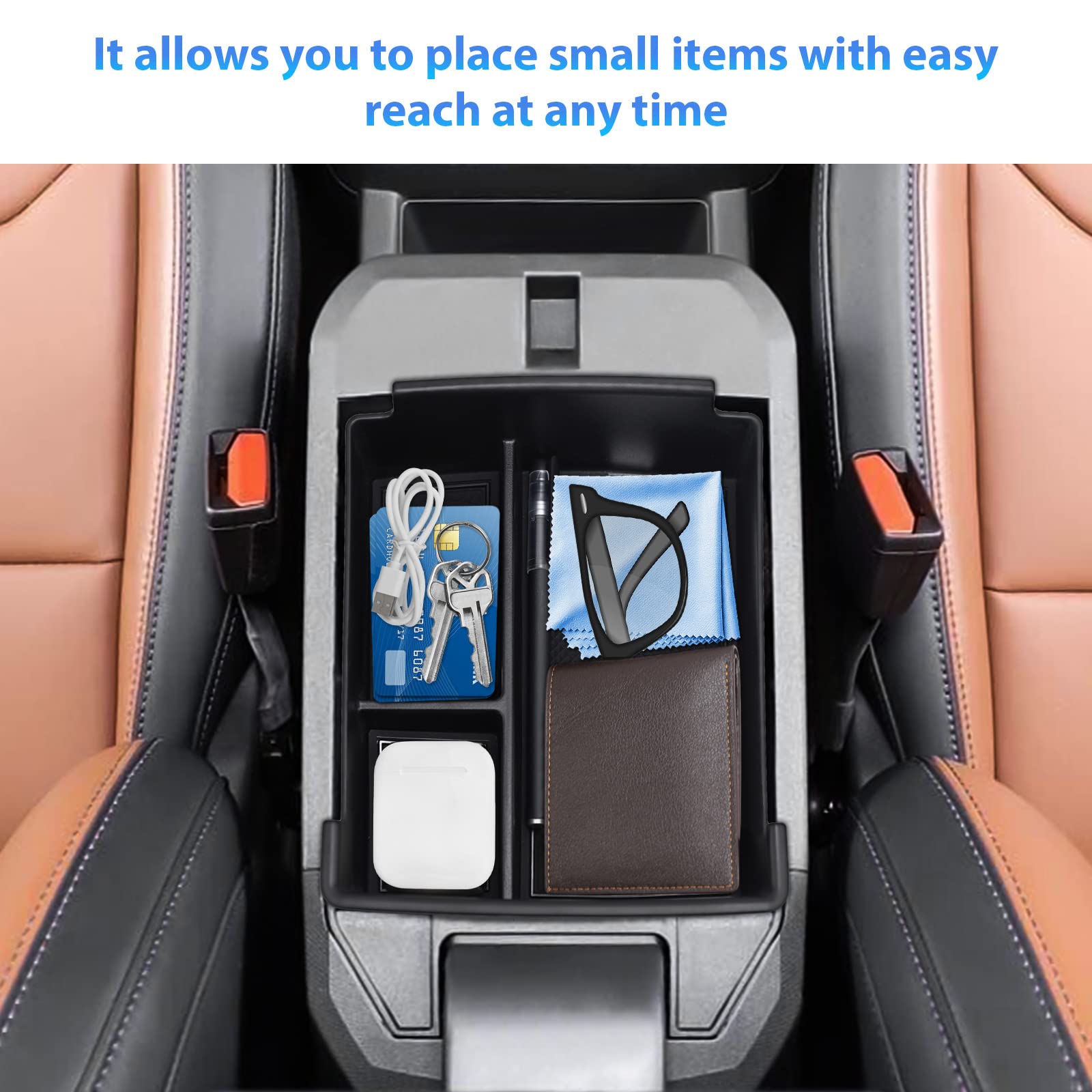 Octomo Center Console Organizer Compatible with Ford Maverick 2022 2023 Accessories, Armrest Storage Box Insert Tray Secondary Interior Accessories